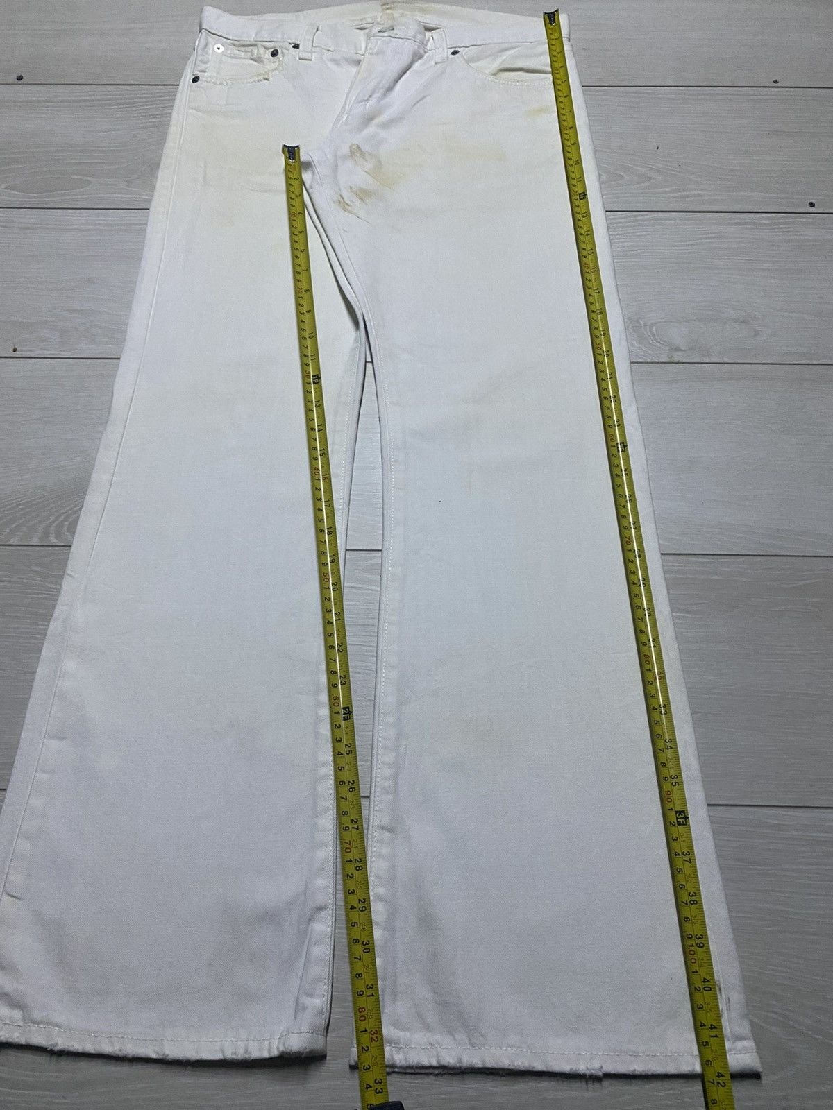 JW Anderson × Uniqlo Vintage Uniqlo S-002 Whit Denim Distressed Flare Jeans Size US 34 / EU 50 - 16 Thumbnail