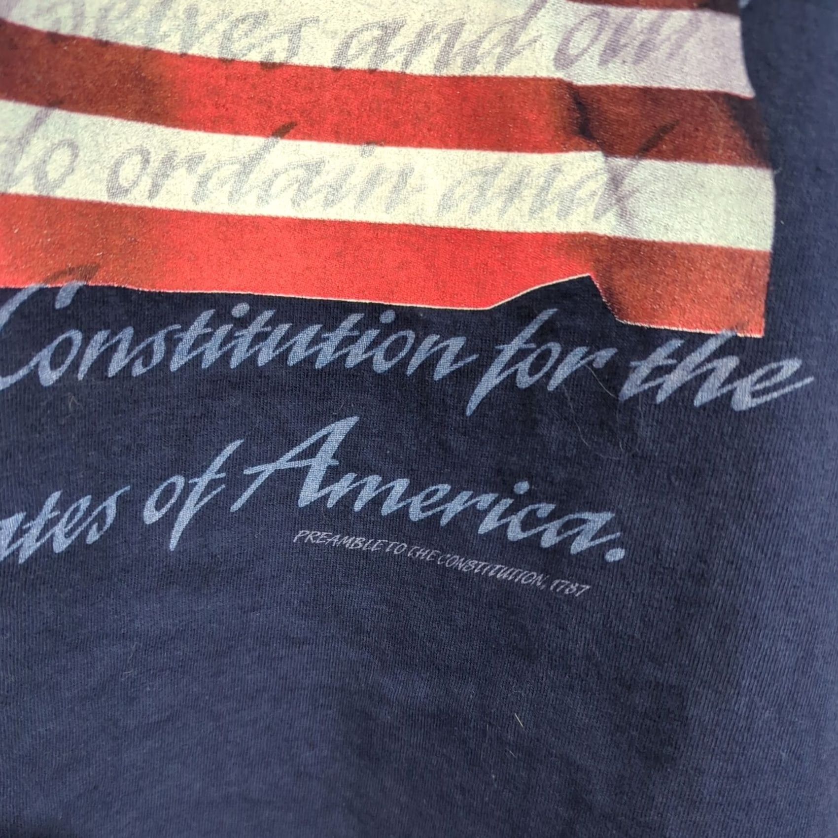 Disney Walt Disney World USA Constitution Preamble T Shirt Mickey We The People Disney Logo Blue Cotton T-Shirt Men XL Adult Regular Short Sleeve Size US XL / EU 56 / 4 - 6 Thumbnail