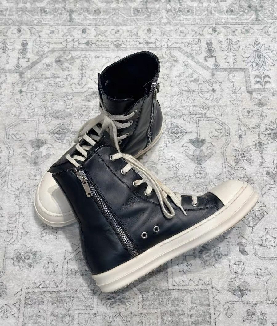 Rick Owens Rick Owens Classic Black & White Leather High-Top Size US 7 / EU 40 - 6 Thumbnail