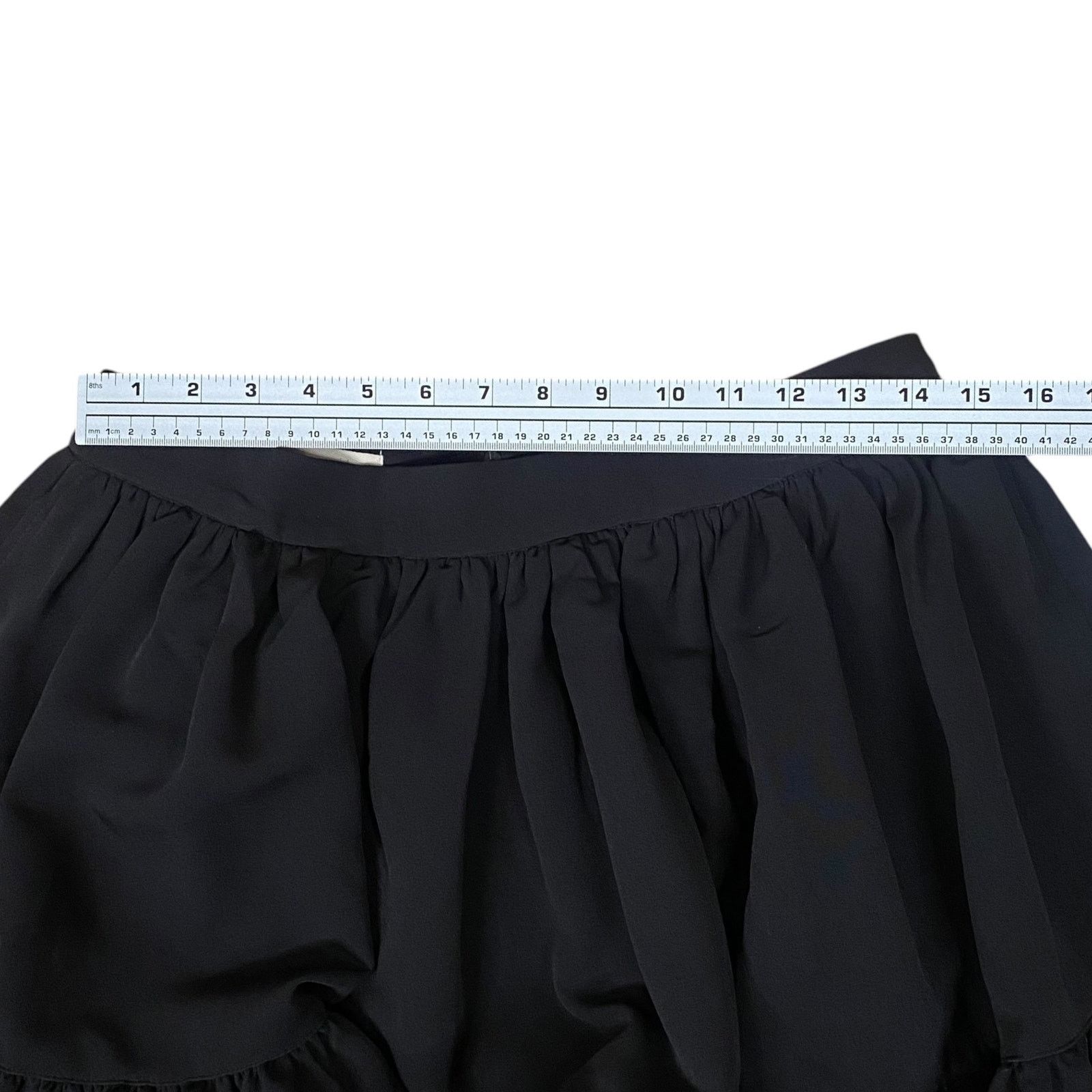 Anthropologie The Kemist Black Structured Ruffled Swing Mini Skirt SZ 8 Size 30" / US 8 / IT 44 - 10 Thumbnail