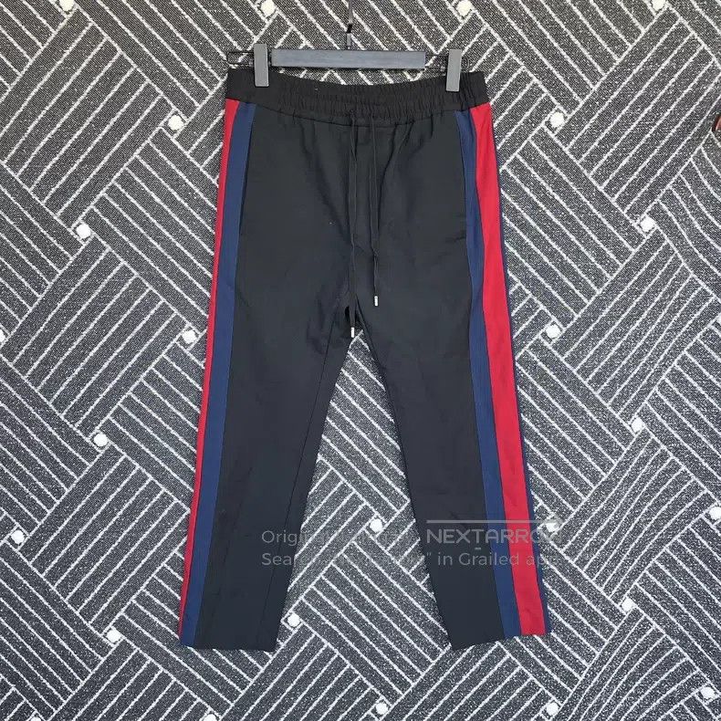 Gucci Gucci Black, red and blue striped casual pants Size US 28 / EU 44 - 1 Thumbnail