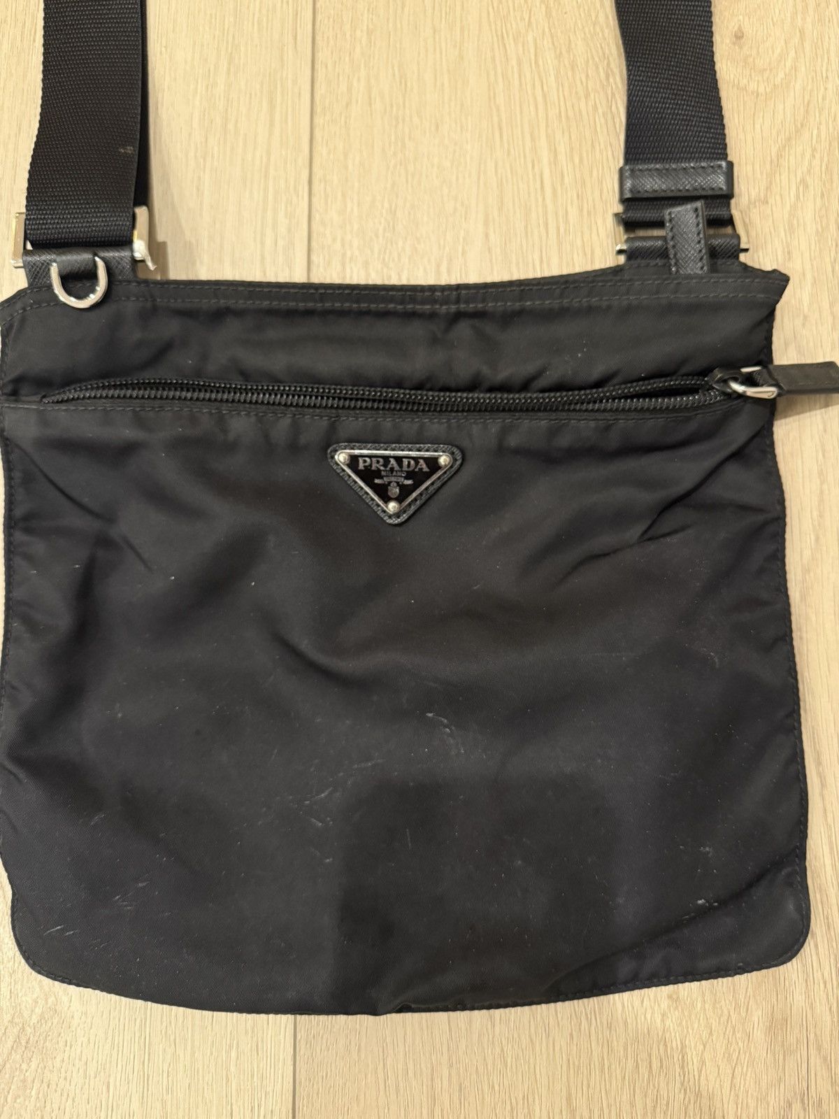 Prada Prada Black Nylon Logo Flat Messenger Size ONE SIZE - 2 Thumbnail