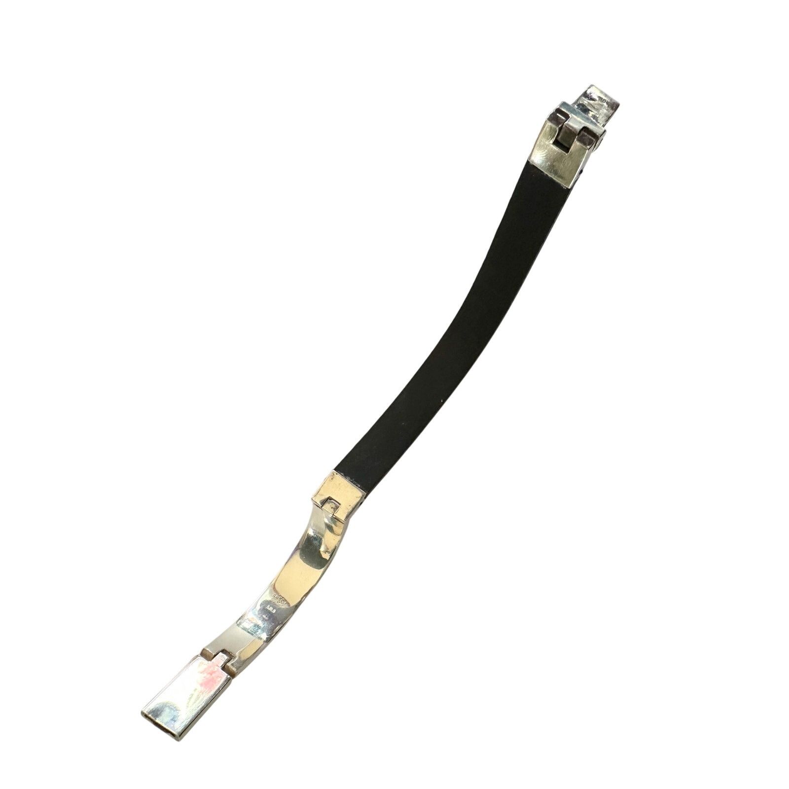 Gucci Gucci Rubber and Sterling Silver ID Bracelet- Full Inclusion Size ONE SIZE - 14 Thumbnail