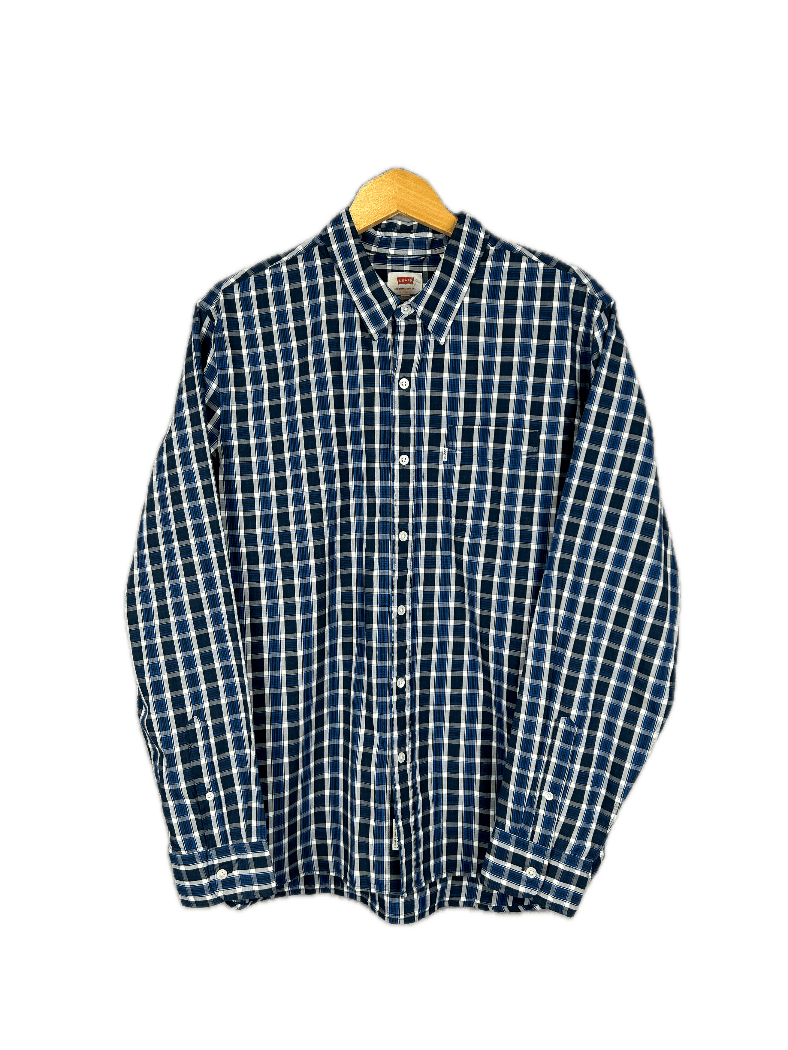 Levi's Levi's Check Shirt Blue White Tab Long Sleeve Oldmoney Size US L / EU 52-54 / 3 - 1 Thumbnail