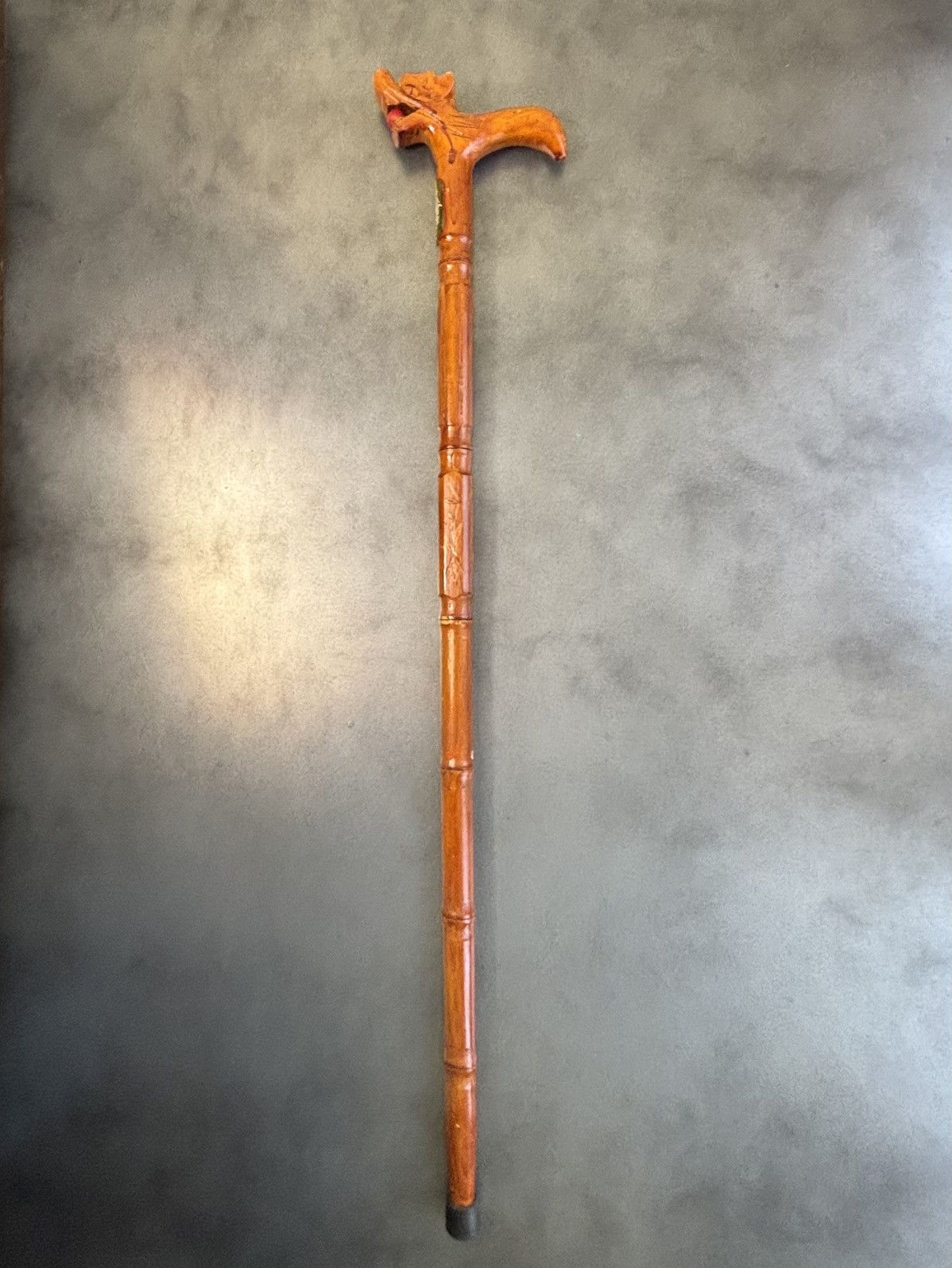 The Great China Wall × Vintage Foo Dragon Chinese Cane Vintage Walking Stick Bamboo Pike Size ONE SIZE - 11 Thumbnail