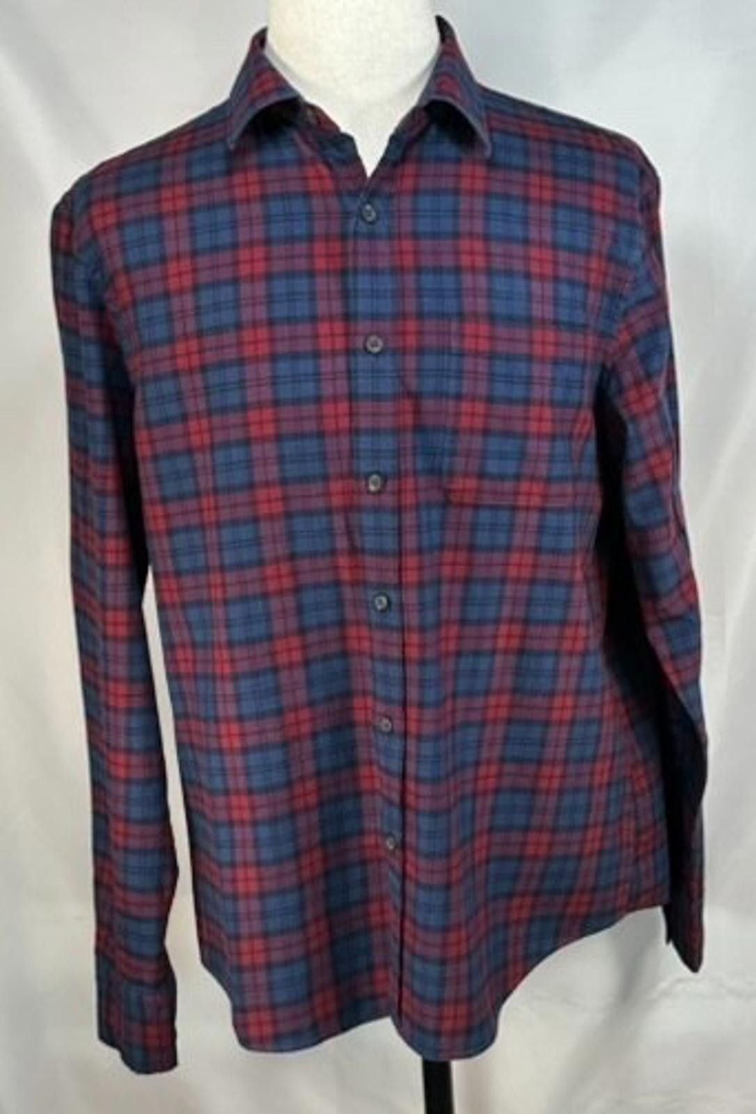Banana Republic Banana Republic Untucked Fit Plaid Button Up Red/Blue Mens L Size US L / EU 52-54 / 3 - 1 Thumbnail