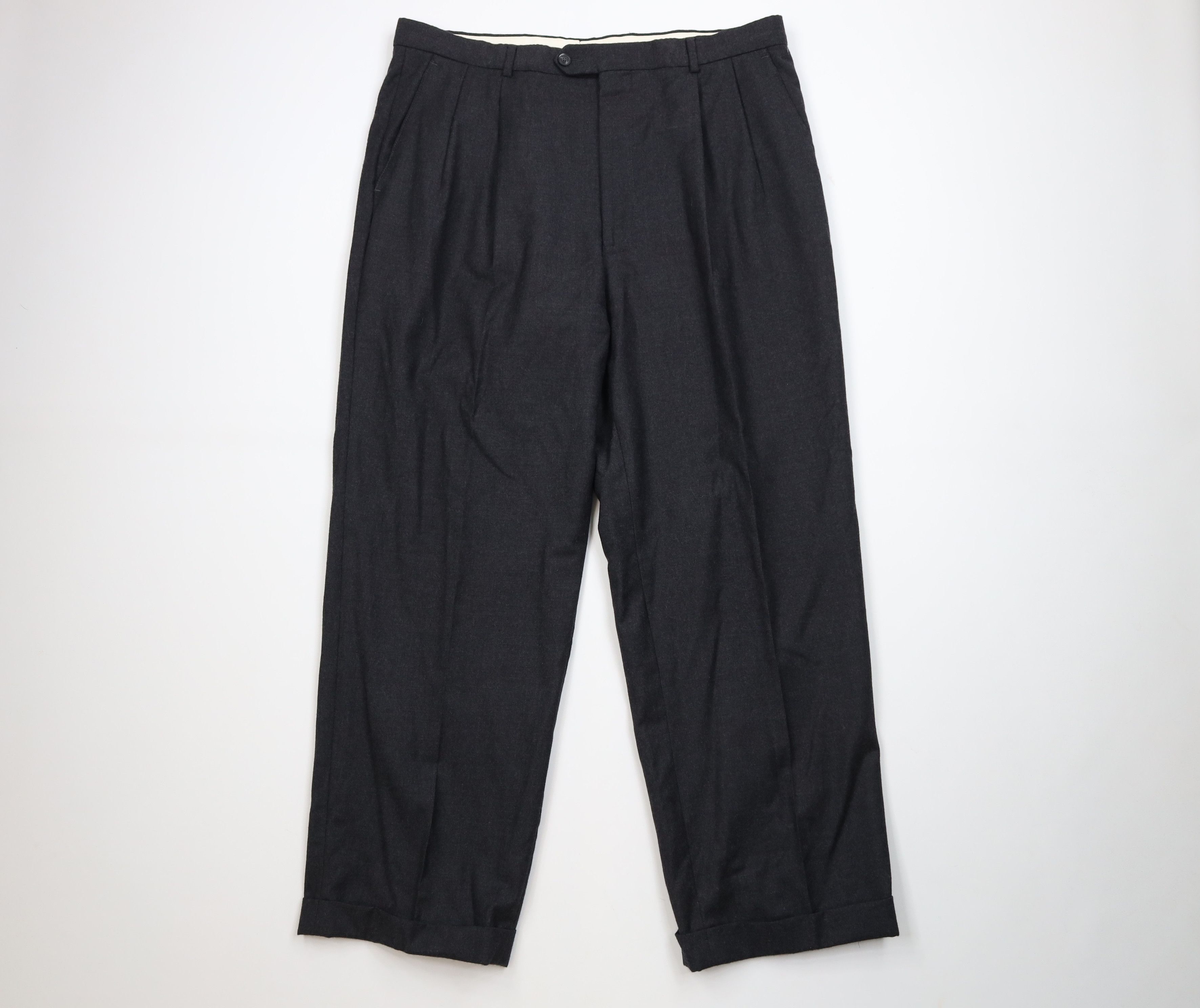 Vintage Vintage 90s Streetwear Wide Leg Chino Pants Charcoal Gray Size US 36 / EU 52 - 1 Thumbnail