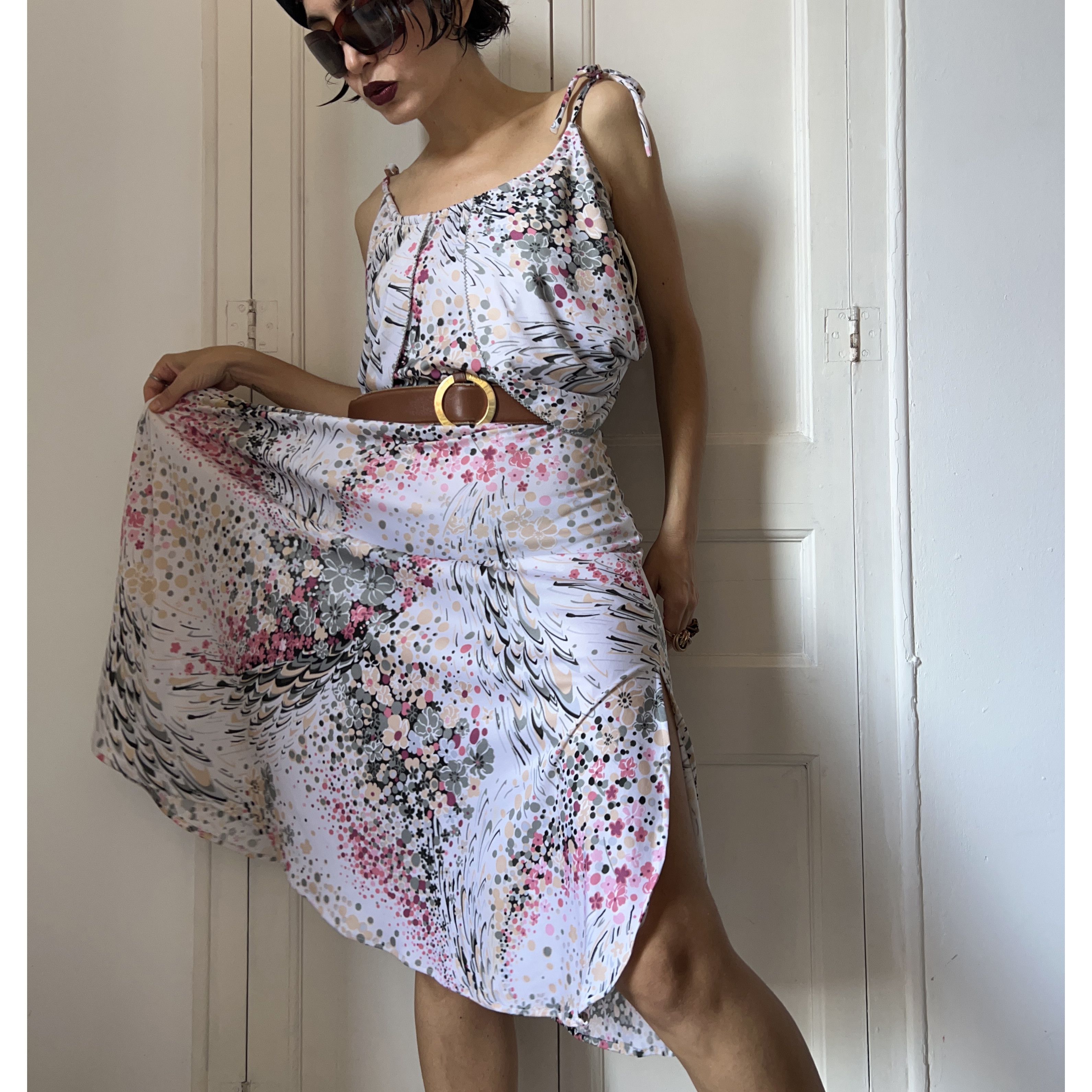 Vintage Vintage 80s Shubette London Blouson Midi Dress Size M / US 6-8 / IT 42-44 - 7 Thumbnail