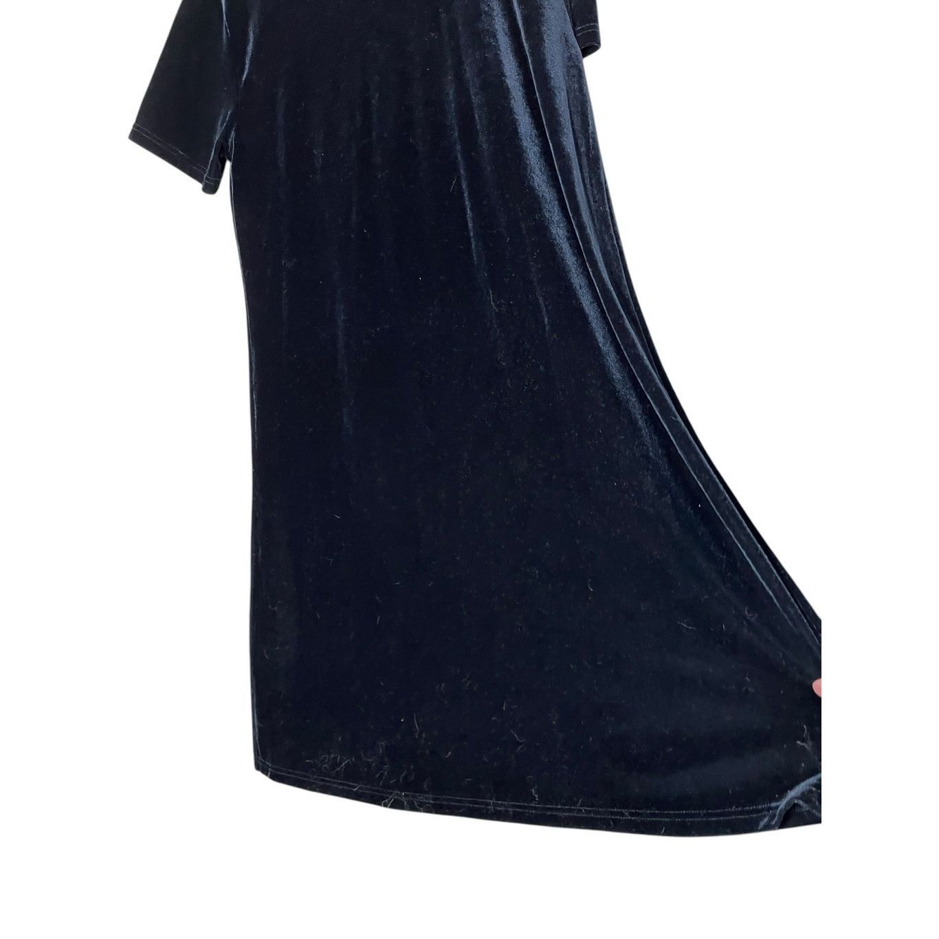 Other Vintage Jacqueline Ferrar 90s Black Velvet Dress Size 14 Tal Size XL / US 12-14 / IT 48-50 - 4 Thumbnail