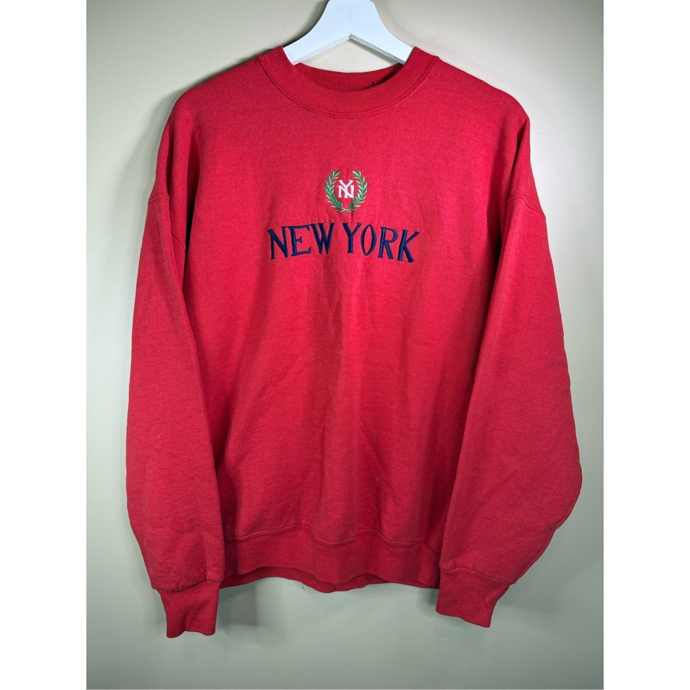 Fruit Of The Loom XL 1980s New York Yankees Red Sweatshirt Crewneck Red Fire R Size US XL / EU 56 / 4 - 1 Thumbnail