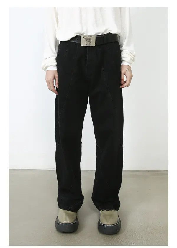 Japanese Brand Japanese retro patchwork loose wide-leg casual jeans Size US 32 / EU 48 - 1 Thumbnail