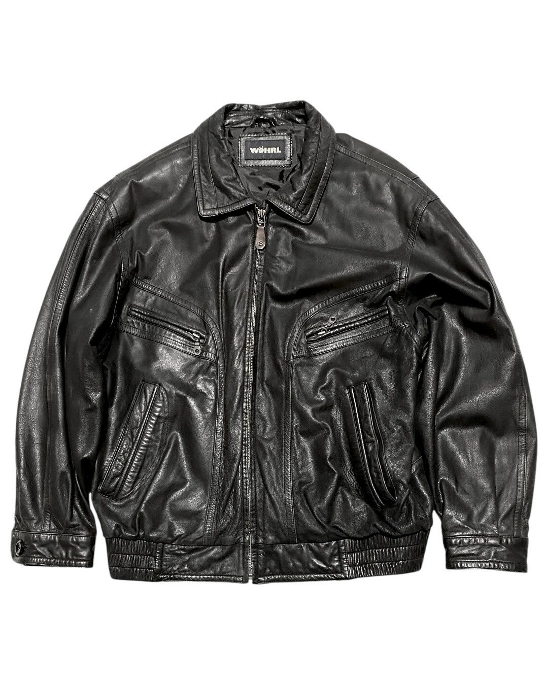 Genuine Leather Vintage Leather Bomber Jacket 90s Minimal Size US L / EU 52-54 / 3 - 1 Thumbnail