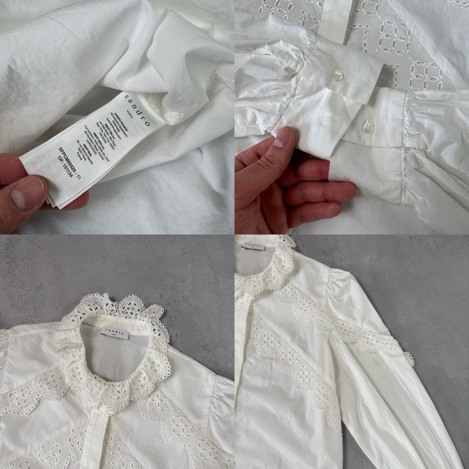 Sandro Sandro Women Cotton Shirt Blouse Button Up Size 2 Size XS / US 0-2 / IT 36-38 - 23 Thumbnail