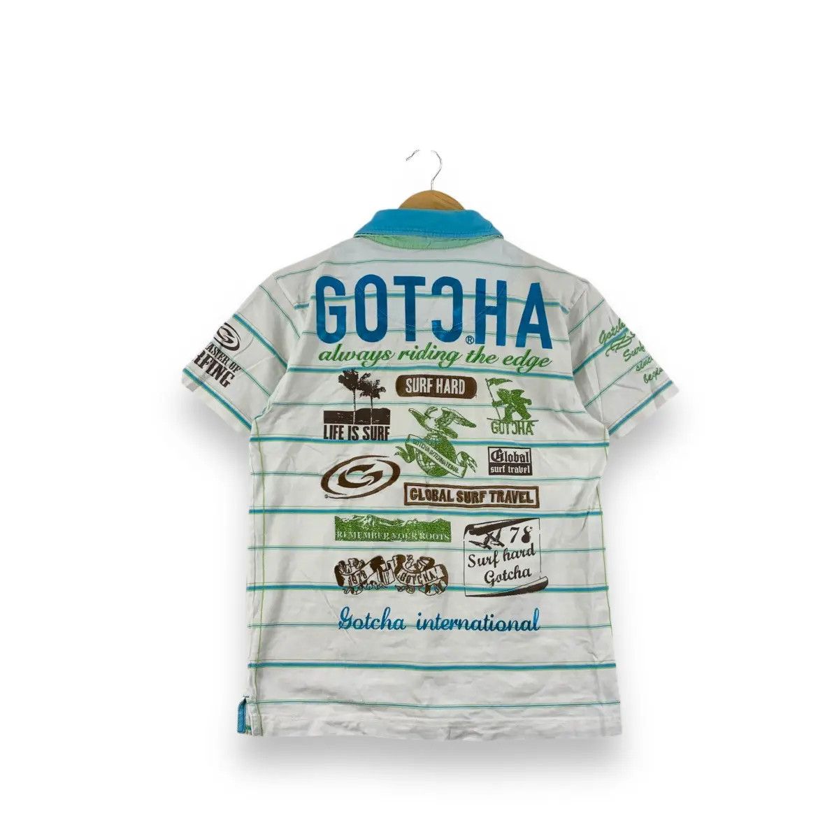 Gotcha Vintage GOTCHA SURF Always Riding The Edge Polo Tee Shirt Size US S / EU 44-46 / 1 - 1 Thumbnail