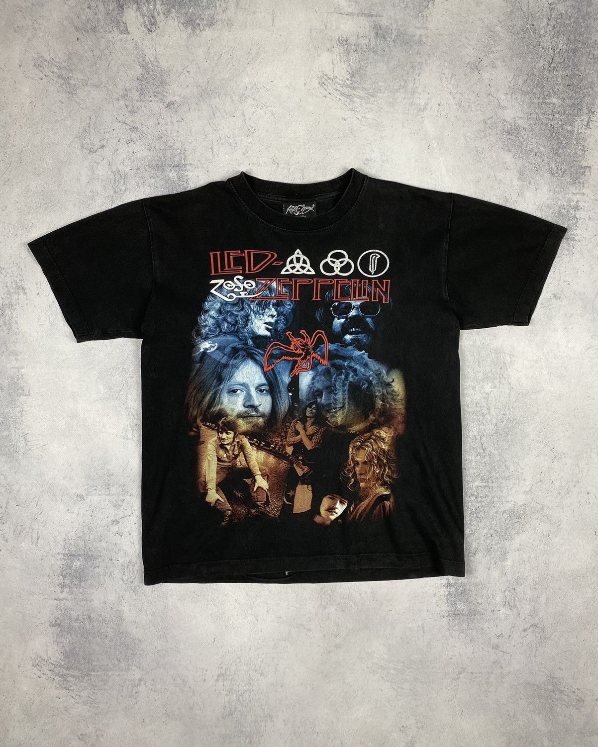 Led Zeppelin × Vintage Vintage 00s Led Zeppelin Double Print Logo T Shirt Size US M / EU 48-50 / 2 - 2 Thumbnail