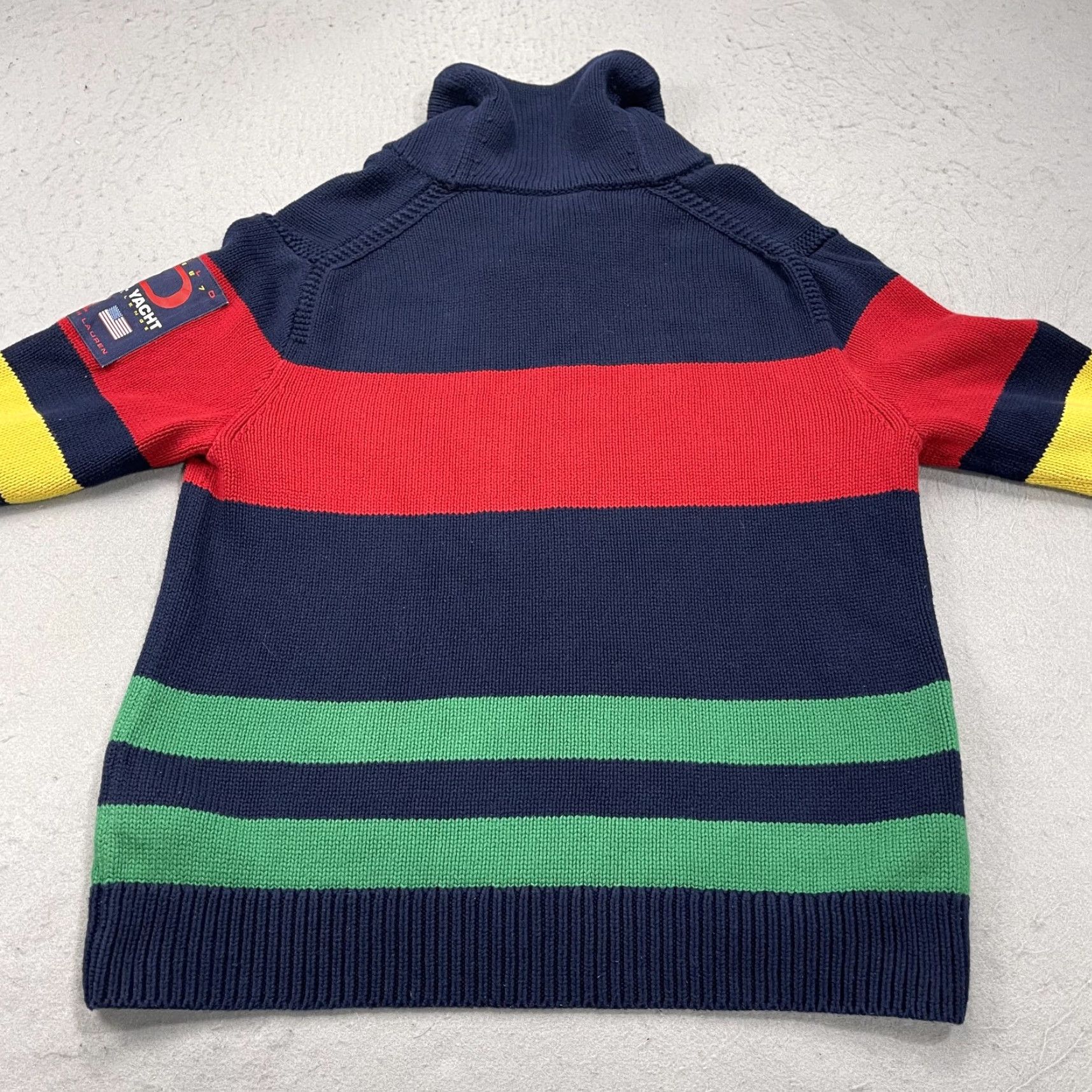 Polo Ralph Lauren Polo Ralph Lauren Sweater Mens Medium Shawl Striped Yacht Challenge 12M Cotton Size US M / EU 48-50 / 2 - 7 Thumbnail