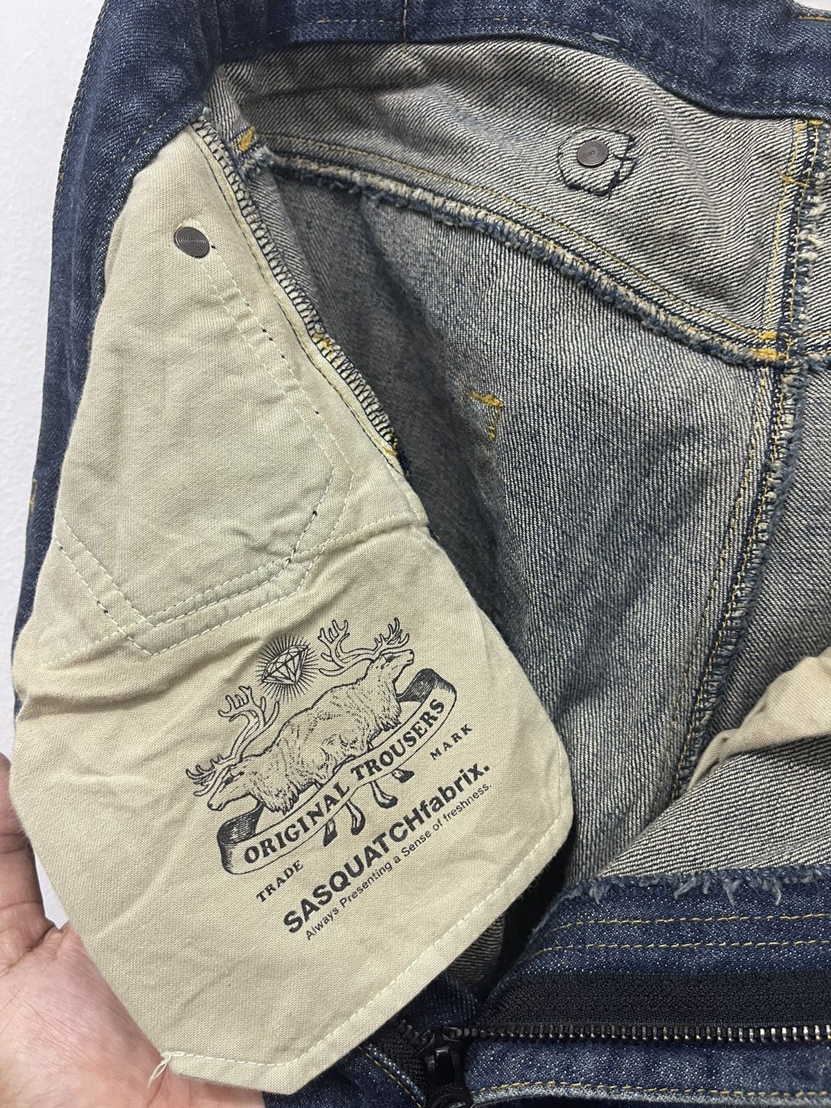 Sasquatchfabrix Rare Vintage SASQUATCHfabrix Leather Crop Trim Made In Japan Size US 33 - 11 Thumbnail