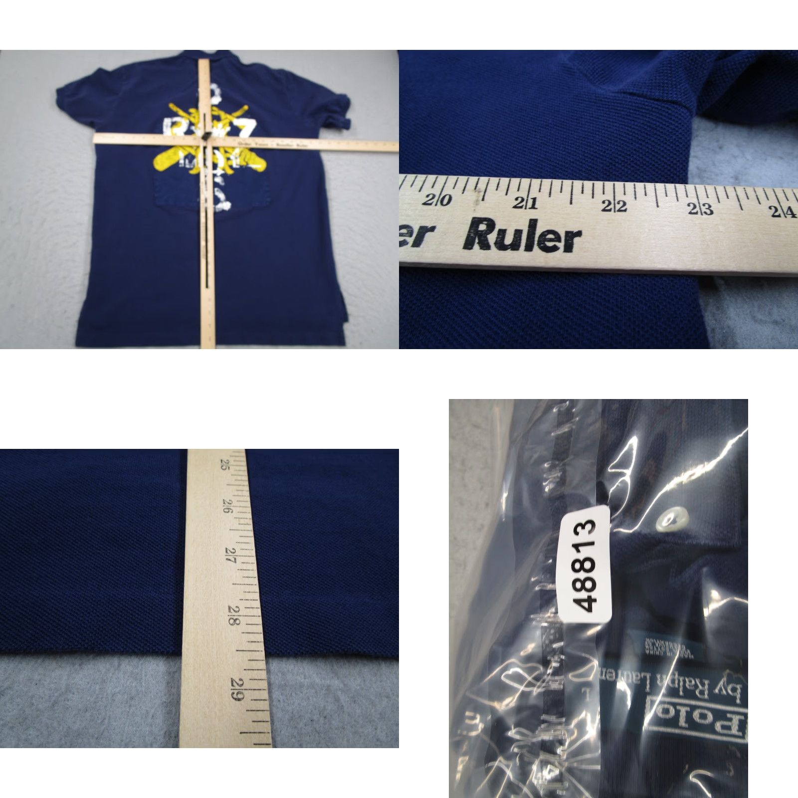 Polo Ralph Lauren VINTAGE Polo Ralph Lauren Polo Shirt Mens Large Blue Crown Crest Double Sided Size US L / EU 52-54 / 3 - 8 Thumbnail