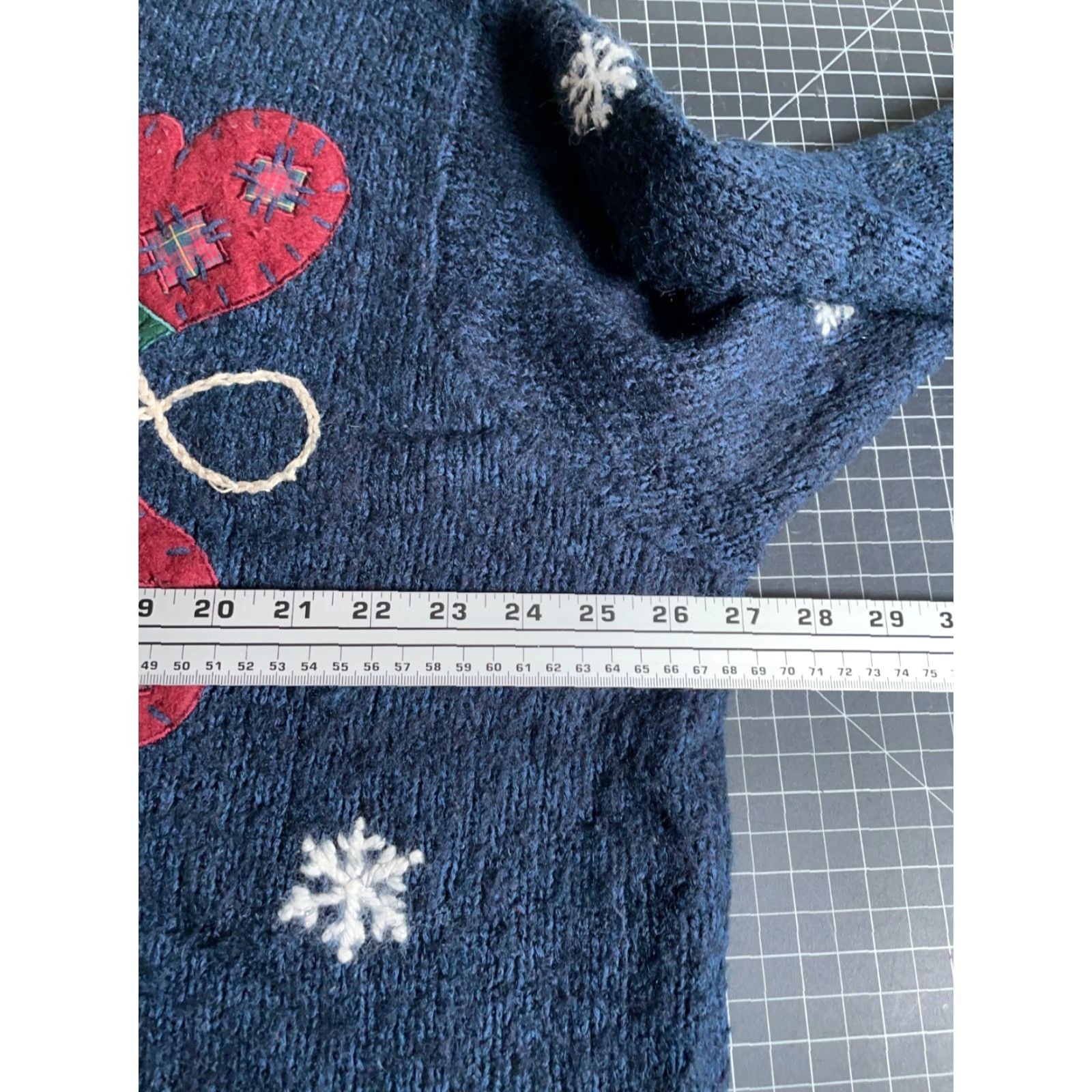 Croft & Barrow VINTAGE Croft & Barrow Cardigan Sweater 3X Women’s Handknit Mitten Applique Blue Crew Neck Long Sleeve Fall Winter 90s Teacher Womens Size XXL / US 16-18 / IT 52-54 - 5 Thumbnail