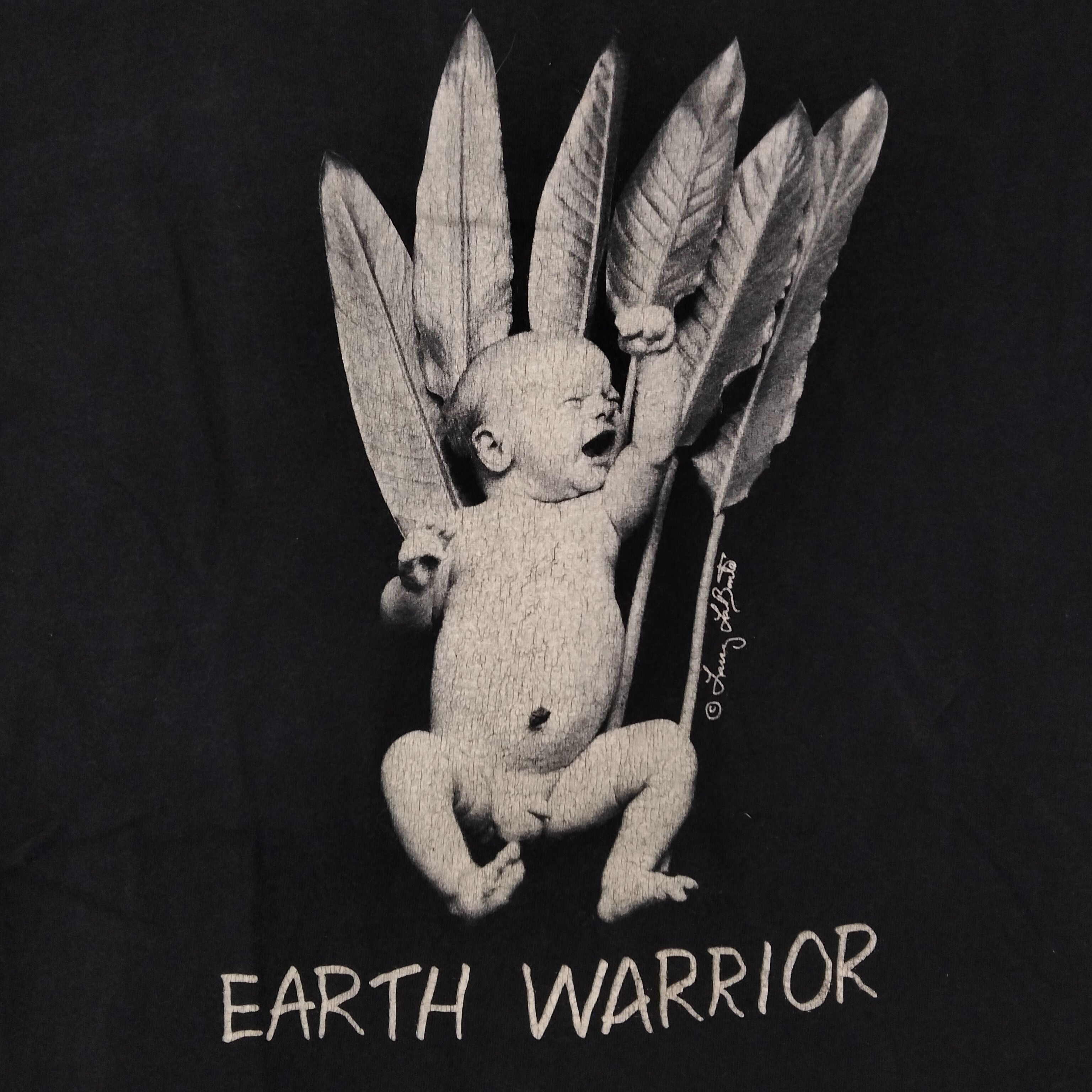 Vintage 🔥 90s Larry Labonte "Earth Warrior" Tee 🔥 Size US L / EU 52-54 / 3 - 6 Thumbnail