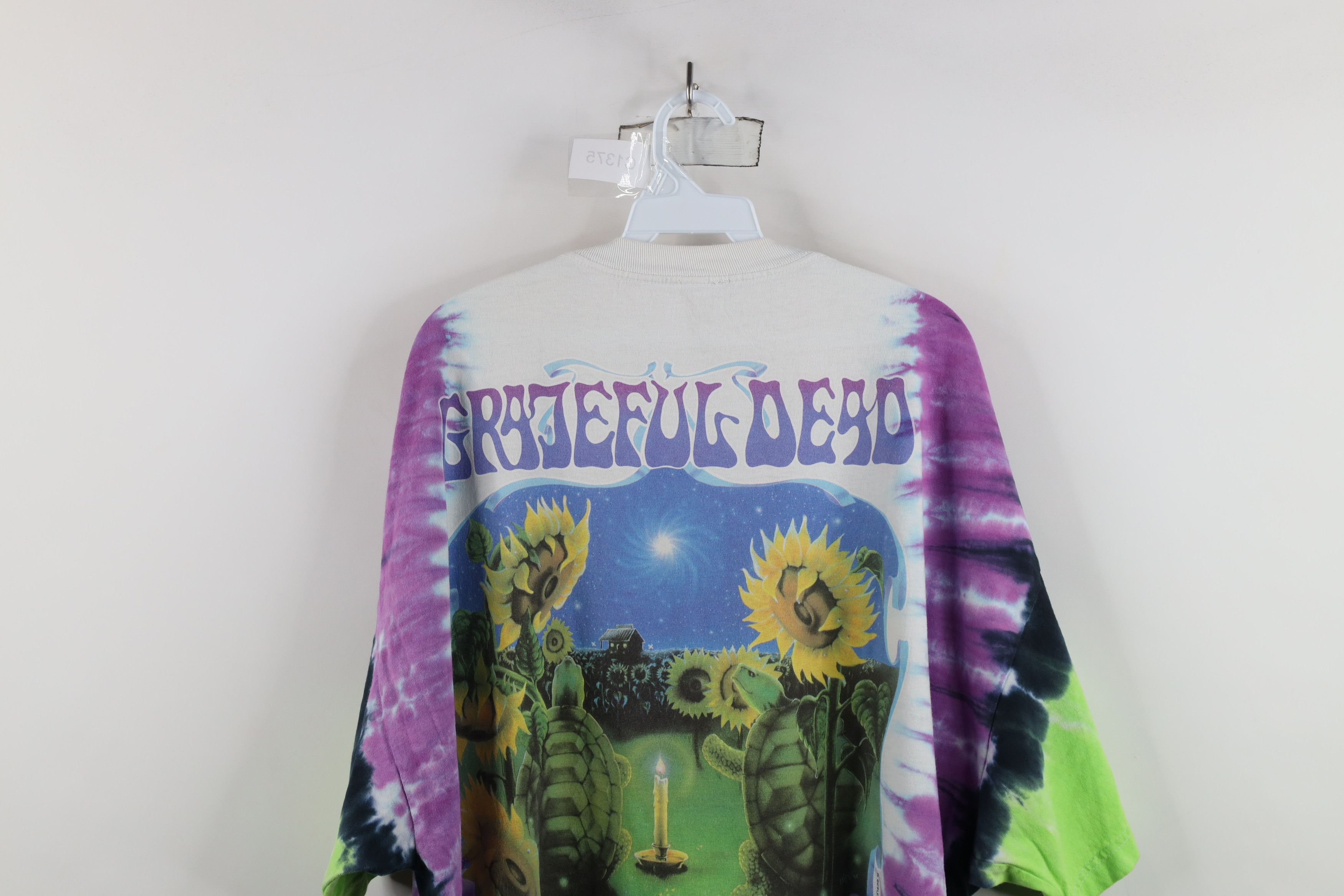 Vintage Vintage 90s Rainbow Dye Turtle Grateful Dead Band T-Shirt Size US XXL / EU 58 / 5 - 13 Thumbnail