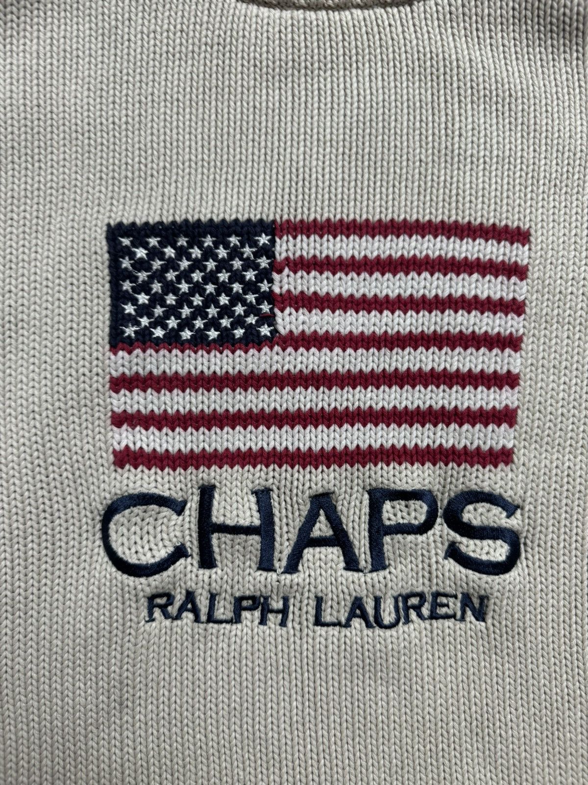 Chaps Ralph Lauren × Vintage Vintage Y2K Chaps Polo Ralph Lauren USA Flag Knitted Sweat Size US L / EU 52-54 / 3 - 4 Thumbnail