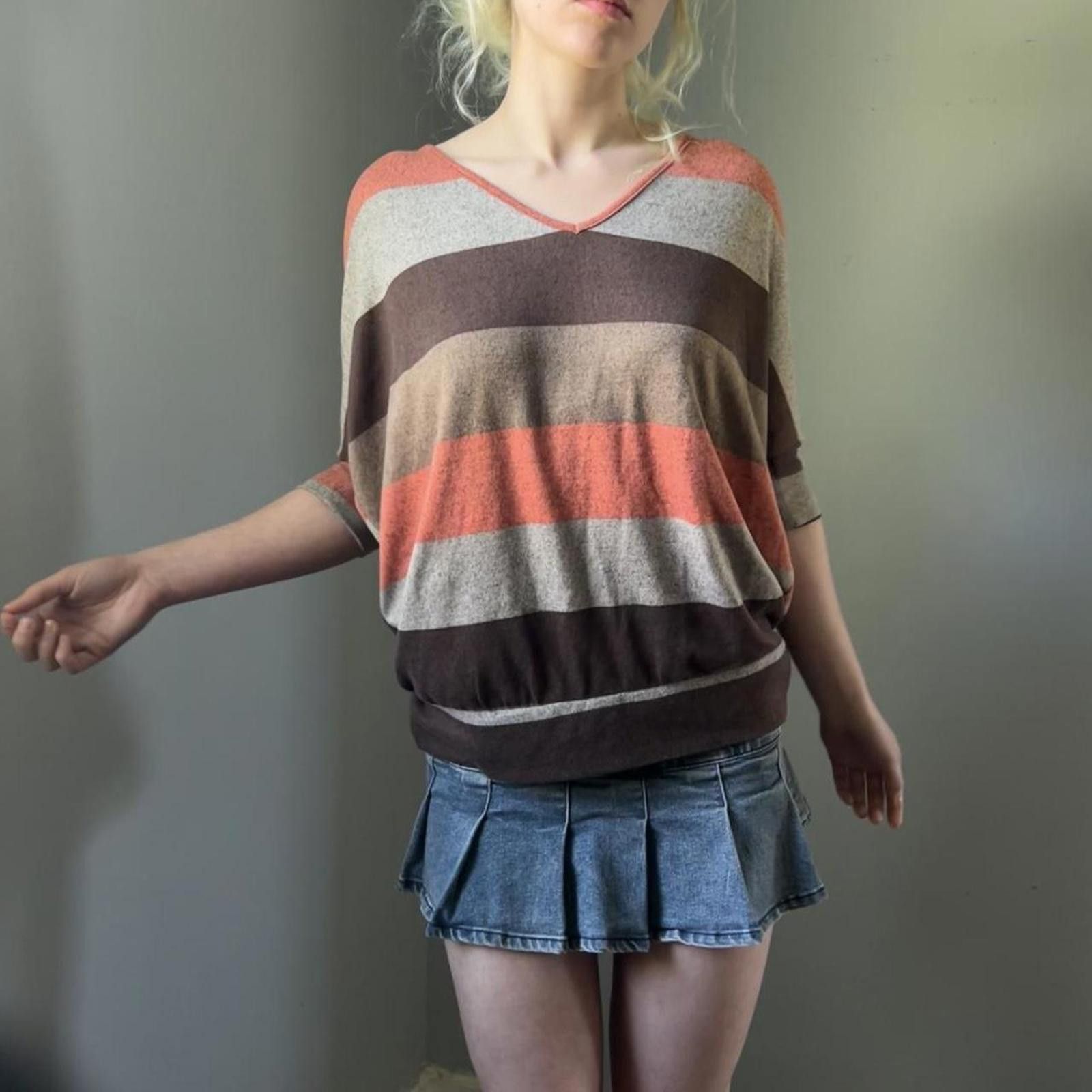 Other Simply Scarlett studded striped v-neck top Size S / US 4 / IT 40 - 4 Thumbnail
