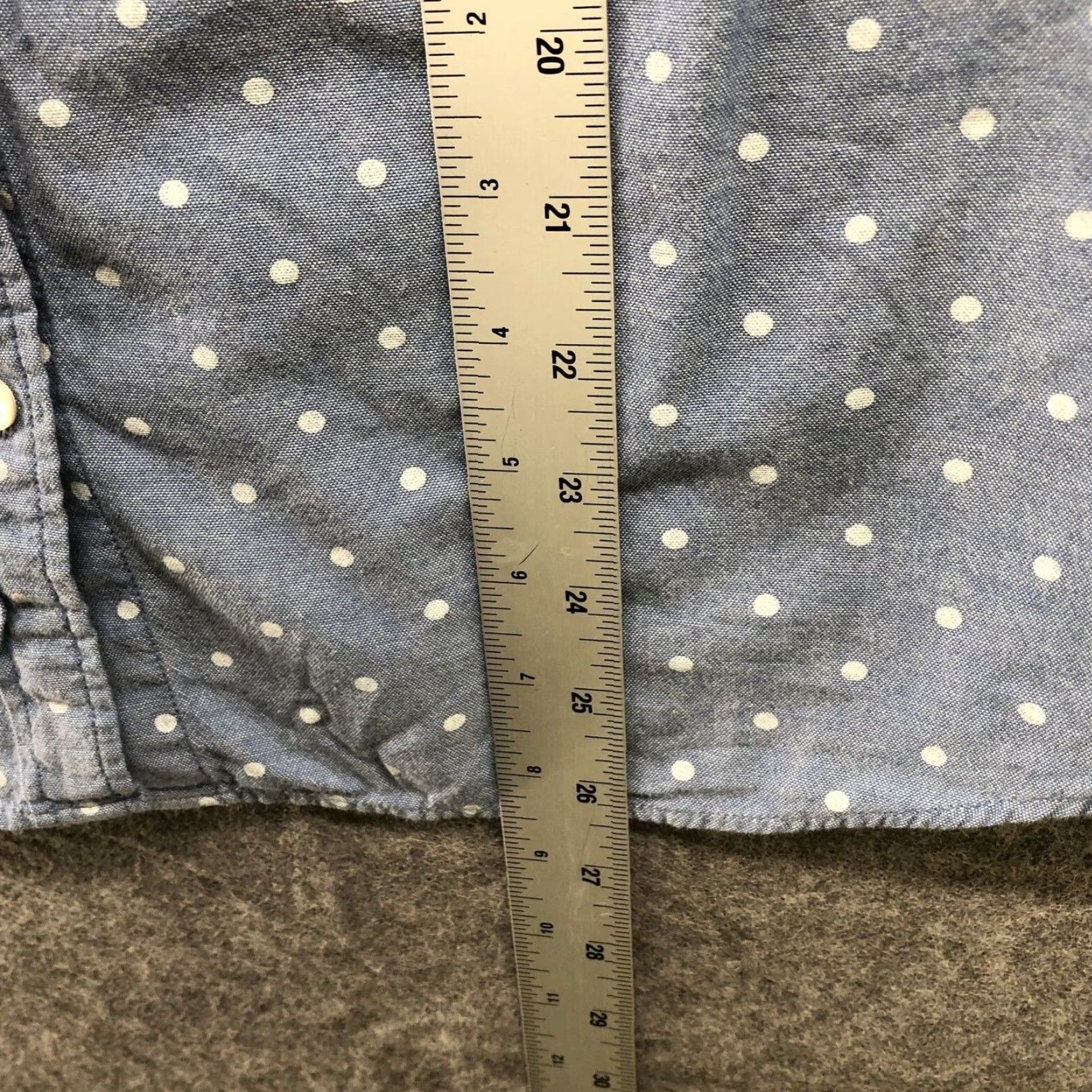 J.Crew J.CREW Shirt Womens Size 6 Blue Long Sleeve White Polka Dot Cotton Button-Up Boy Fit Size M / US 6-8 / IT 42-44 - 8 Thumbnail