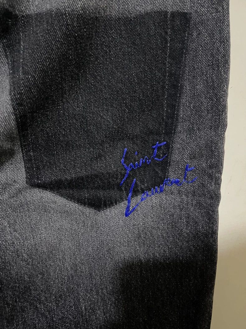 Saint Laurent Paris saint Laurent paris17 FW Genuine Black Grey Washed Fur Emb Size US 29 - 5 Thumbnail