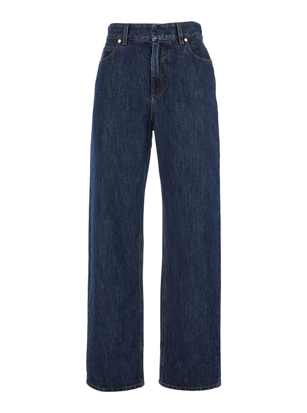 Fendi Blue Five-Pocket Jeans with Logo Patch on the Back in Denim for Women Size 28" / US 6 / IT 42 - 1 Thumbnail