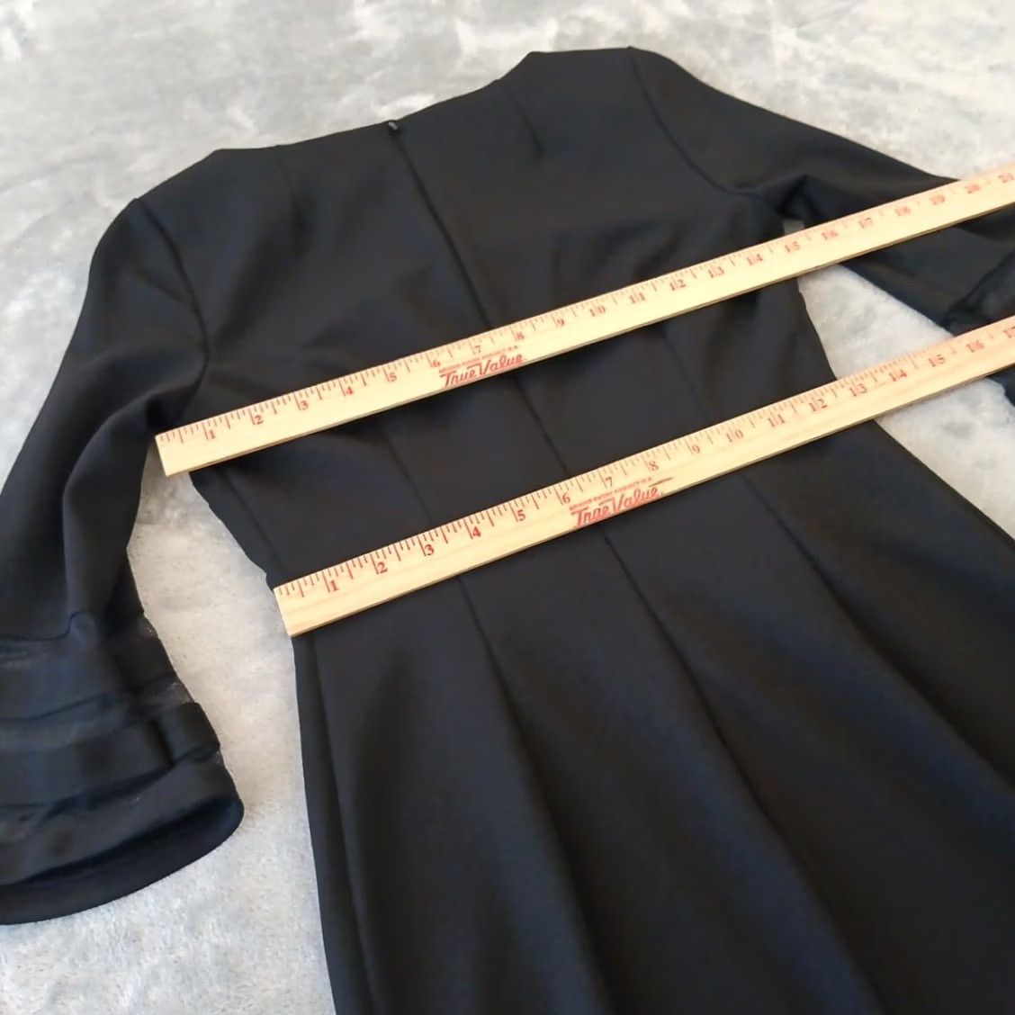 Calvin Klein Calvin Klein Sheath Dress Black 4P Petite Knee Length 3/4 Sleeve Round Neck Zip Dry Clean Only Women Size S / US 4 / IT 40 - 7 Thumbnail