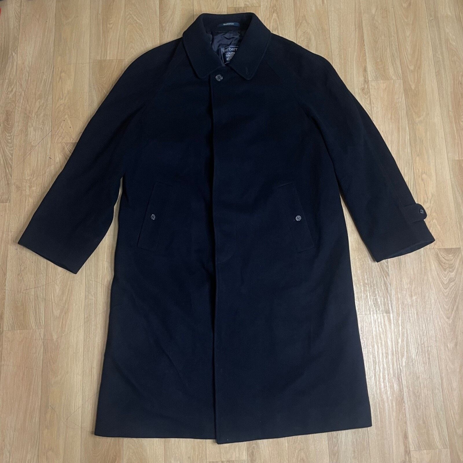 Burberry VINTAGE Burberry Trench Coat CASHEMERE VIRGIN WOOL BLUEnavy Size US L / EU 52-54 / 3 - 3 Thumbnail