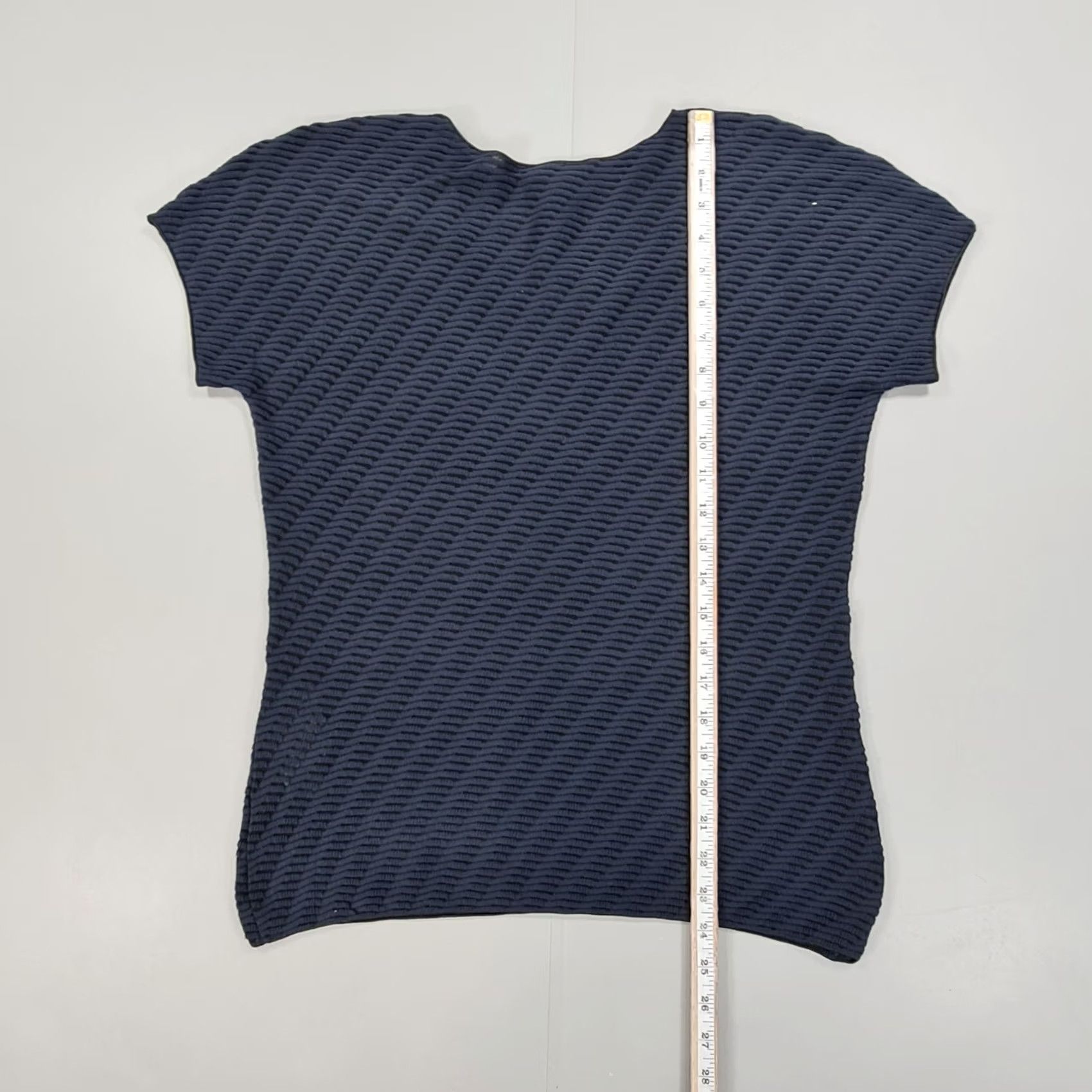 Emporio Armani Emporio Armani T Shirt Womens 16 UK IT 48 Knitted Top Short Sleeves Navy Blue Size XXL / US 16-18 / IT 52-54 - 6 Thumbnail