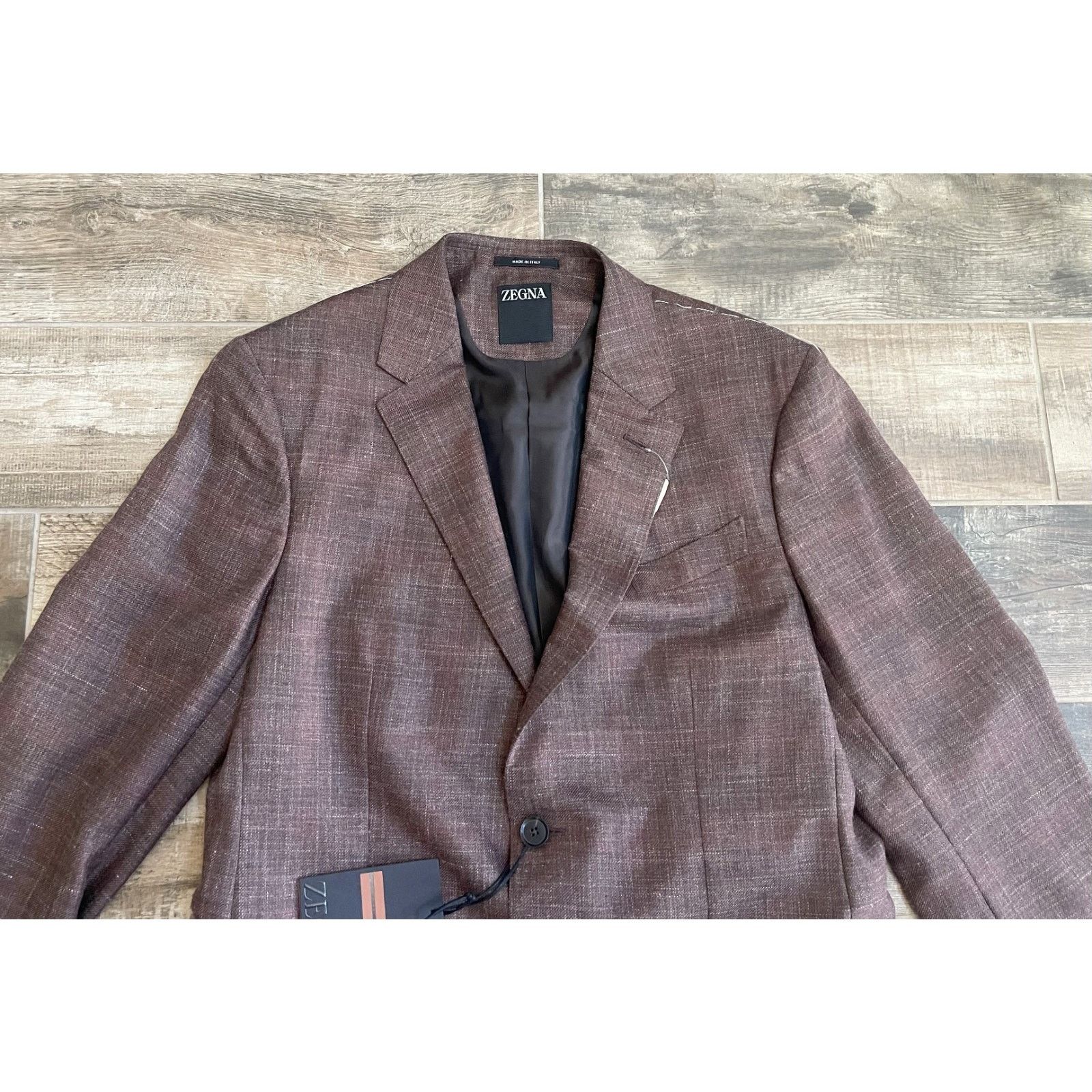 Ermenegildo Zegna $4,495 NWT ZEGNA Wine Cashmere Blend Blazer Luxury 52(42)L Size 42L - 2 Thumbnail
