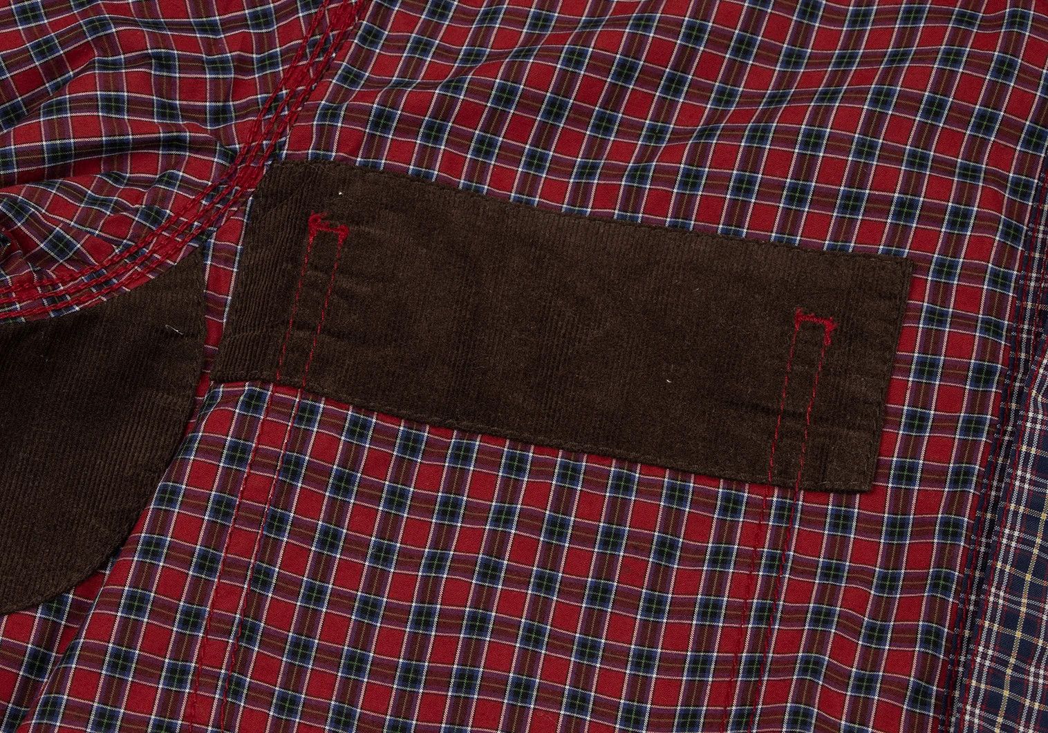 Junya Watanabe Triple Stitch Check Panel Shirt in Red, Size XS Size US XS / EU 42 / 0 - 5 Thumbnail