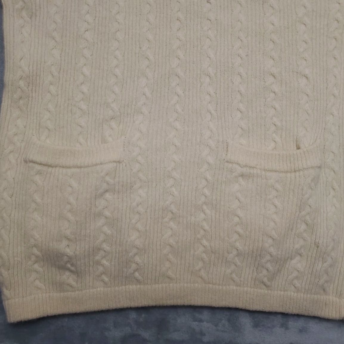 Vintage VINTAGE Maggie Sport Sweater Womens L Cream Angora Wool Blend Wool Angora Lambswool Knit Pullover 3/4 Sleeve High Neck Solid Casual Womens L Size L / US 10 / IT 46 - 2 Thumbnail