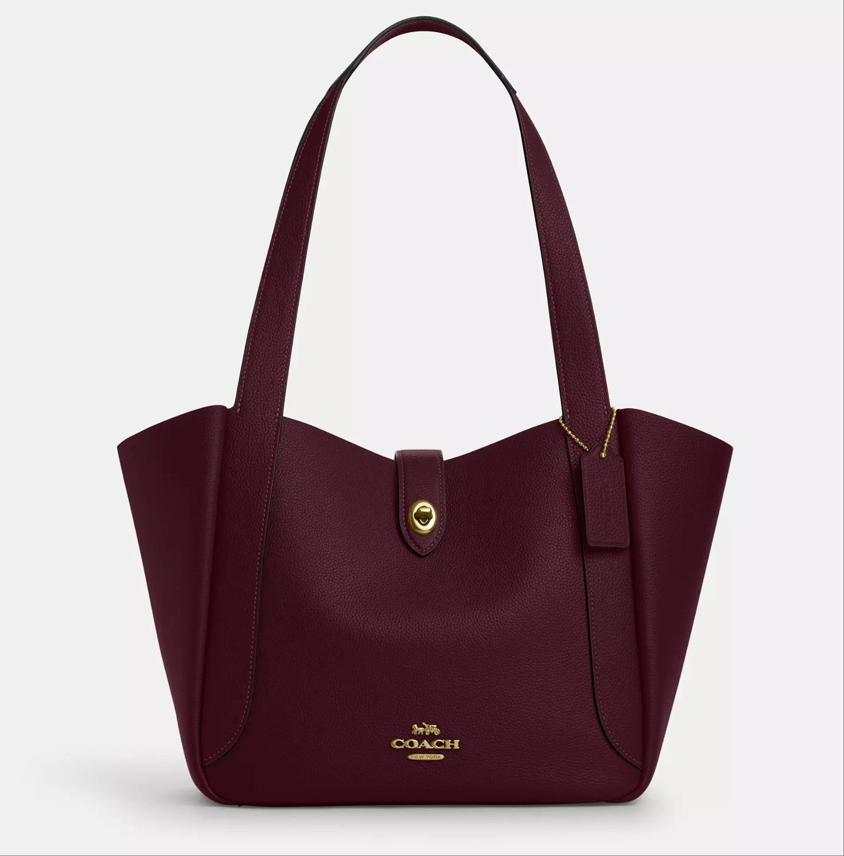 Coach Hadley Turnlock Tote Bag CAL17 Dark Wine Size ONE SIZE - 6 Thumbnail