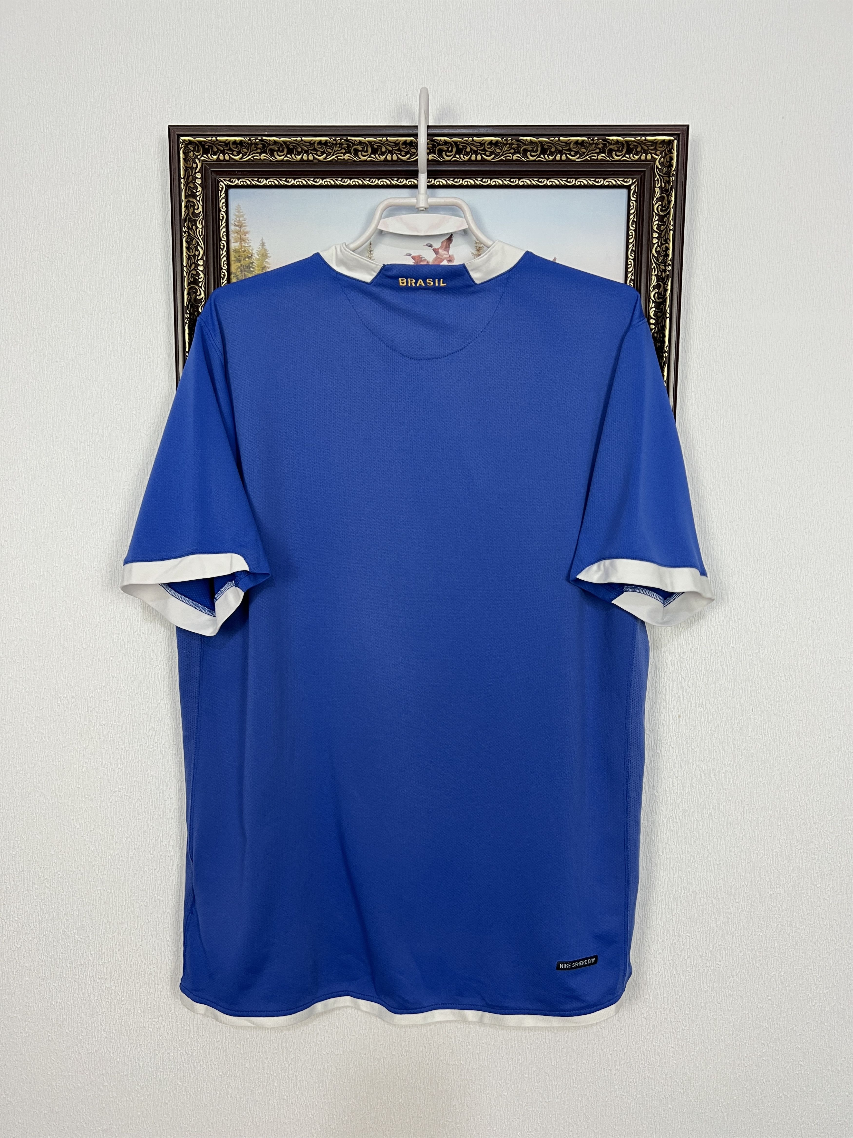 Nike Brazil Away football shirt 2006 Soccer Blue Jersey Mens Size US L / EU 52-54 / 3 - 13 Thumbnail