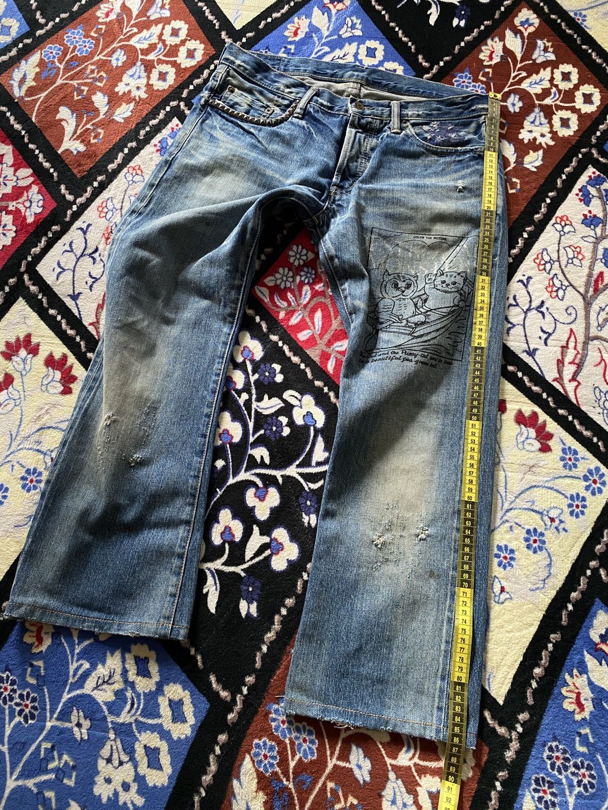 Hysteric Glamour Hysteric Glamour Destroy All Monsters Selvedge Distressed Size US 32 / EU 48 - 21 Thumbnail