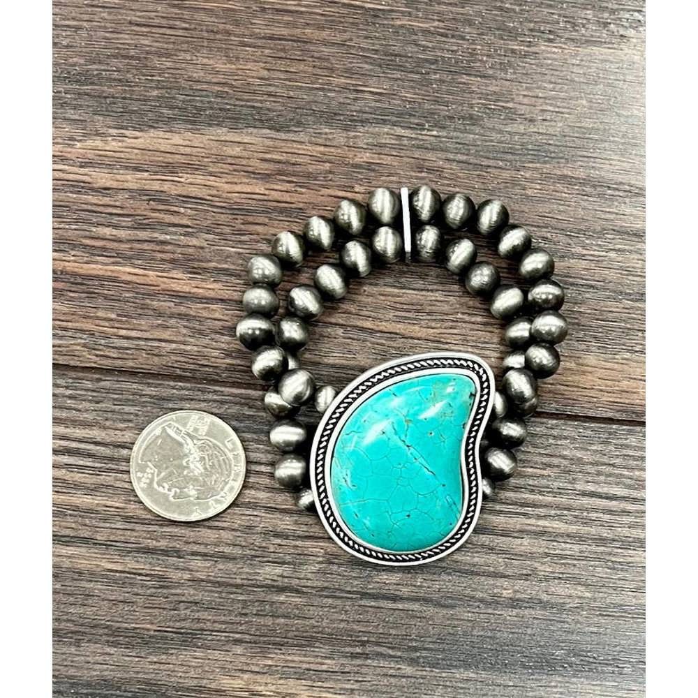 Other Handmade Turquoise Stretch Beaded Bracelet for Fashion Lover Size ONE SIZE - 9 Thumbnail