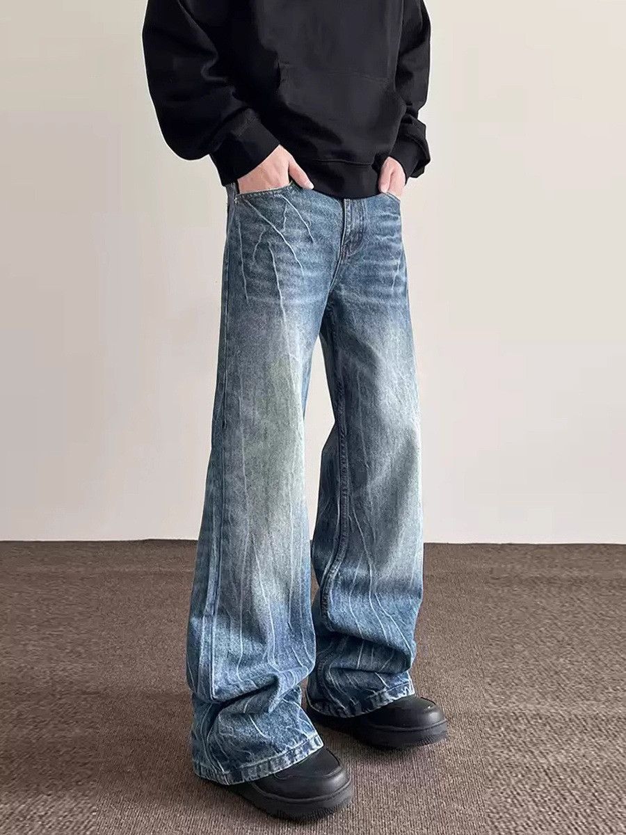 Japanese Brand Men's loose-fit cleanfit straight leg lightning jeans Size US 32 / EU 48 - 1 Thumbnail