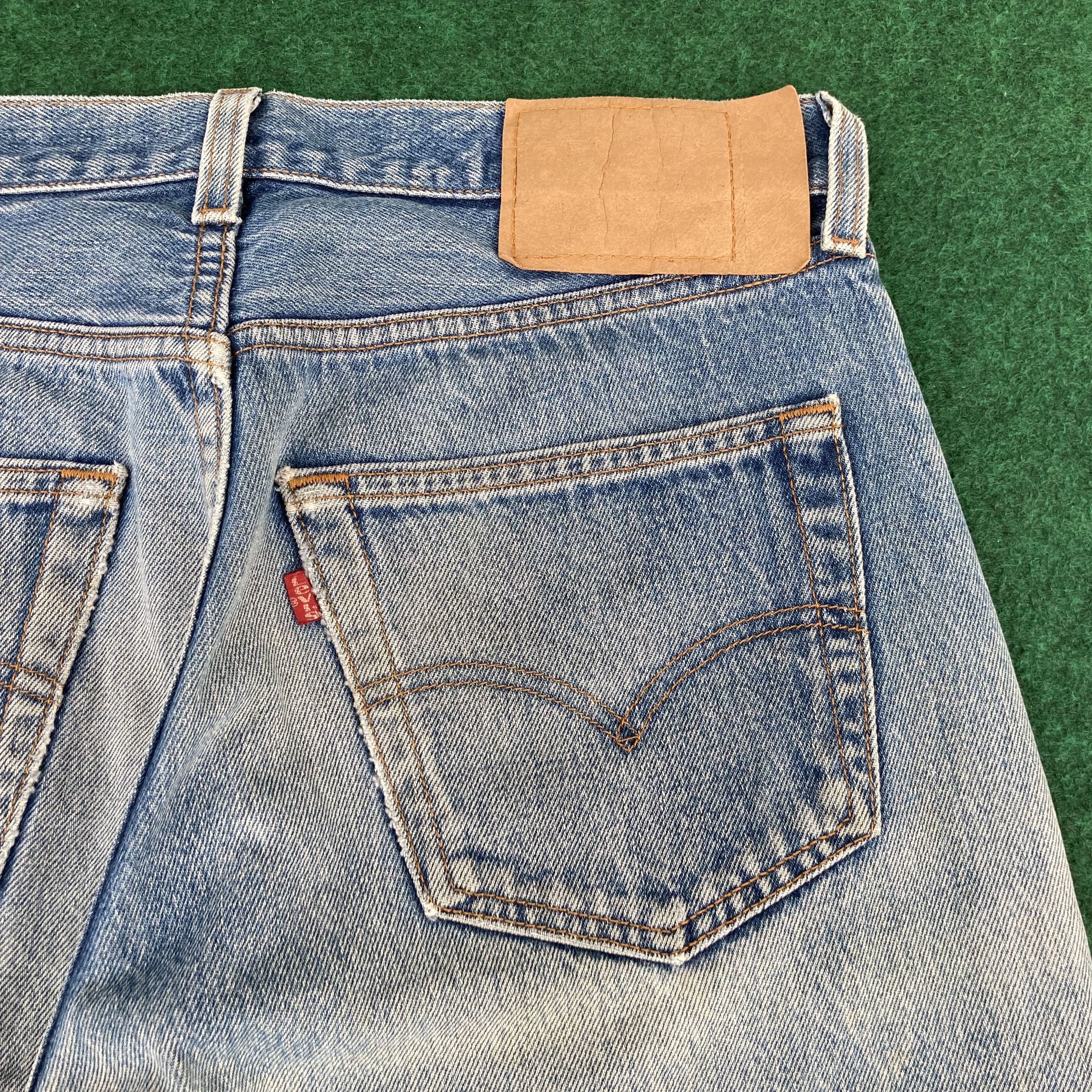 Levi's × Vintage Vtg Levis 501 Distressed Ripped Light Blue Bleach Punk Jeans Size US 31 - 10 Thumbnail