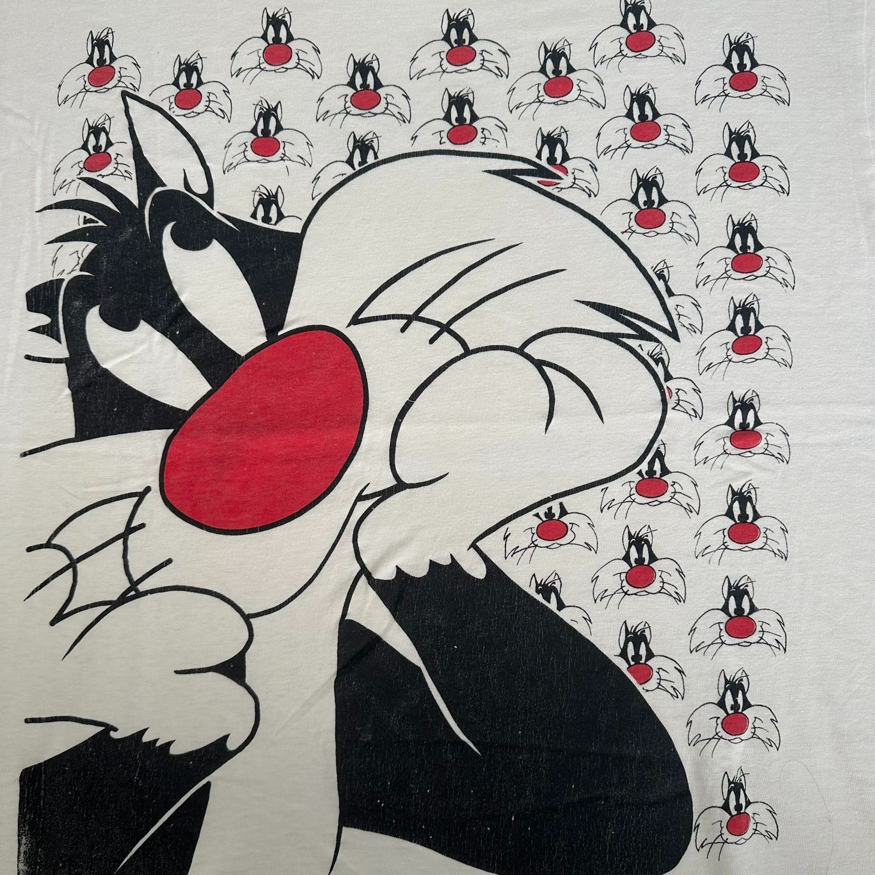 Warner Bros Vintage 90s Looney Tunes Sylvester Cat T-Shirt Cartoon Tee Size US L / EU 52-54 / 3 - 2 Thumbnail
