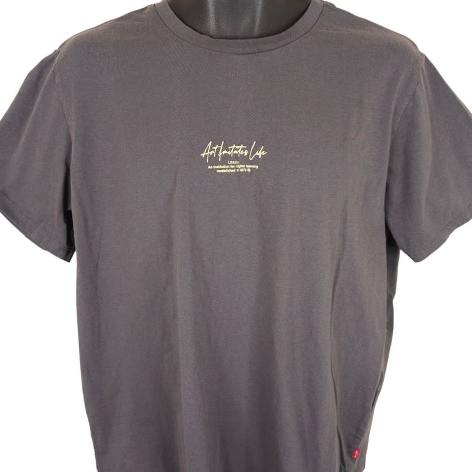 Levi's Levi's Art Imitates Life T Shirt Mens XL Gray Roses What A Beautiful Life Size US XL / EU 56 / 4 - 2 Thumbnail