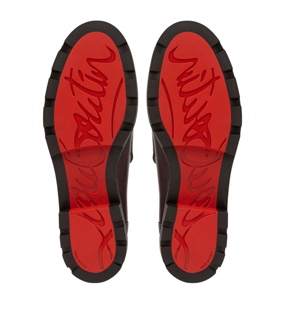 Christian Louboutin o1s1wg110225 Lug Leather Loafers in Black Size US 7 / EU 40 - 5 Thumbnail