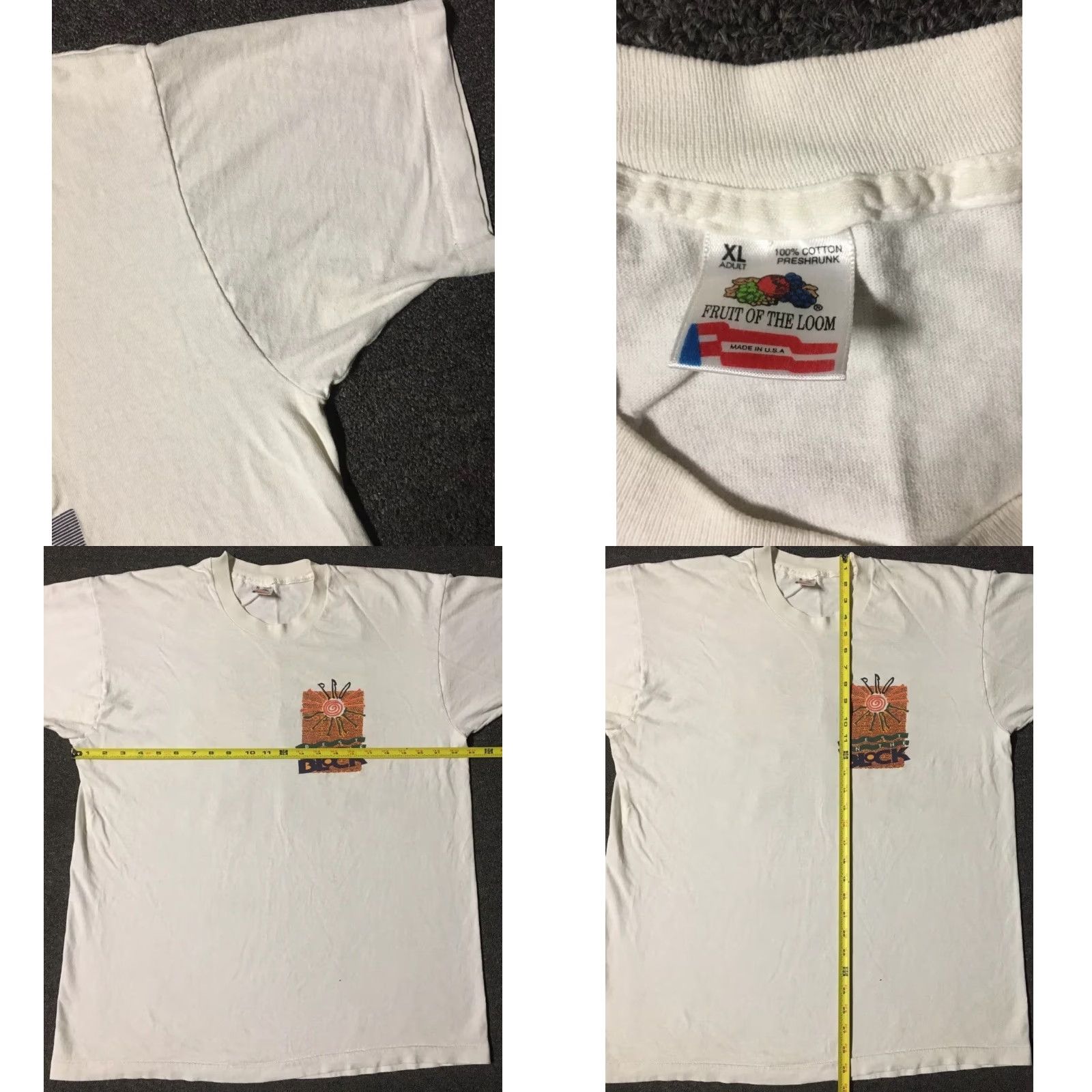 Vintage VINTAGE 90s Best On The Block Volleyball Faded Shirt XL White Men Short Sleeve T-Shirt Grunge Abstract School Track & Field USA Size US XL / EU 56 / 4 - 10 Thumbnail