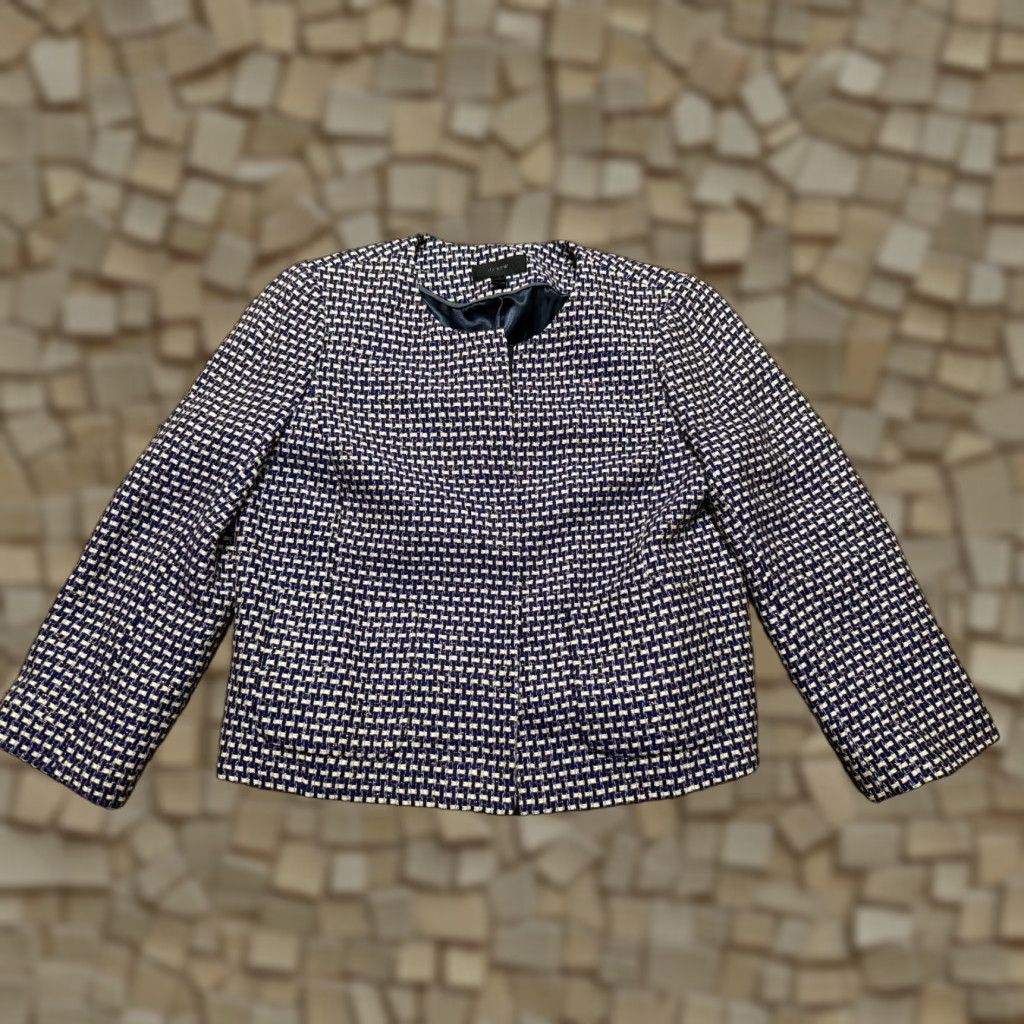 J.Crew VINTAGE J.CREW Jacket? No, Vintage not applicable. J.CREW Jacket Women's 12 Brown Black Pink Sparkle Blazer Long Sleeve Button Up Size XL / US 12-14 / IT 48-50 - 1 Thumbnail