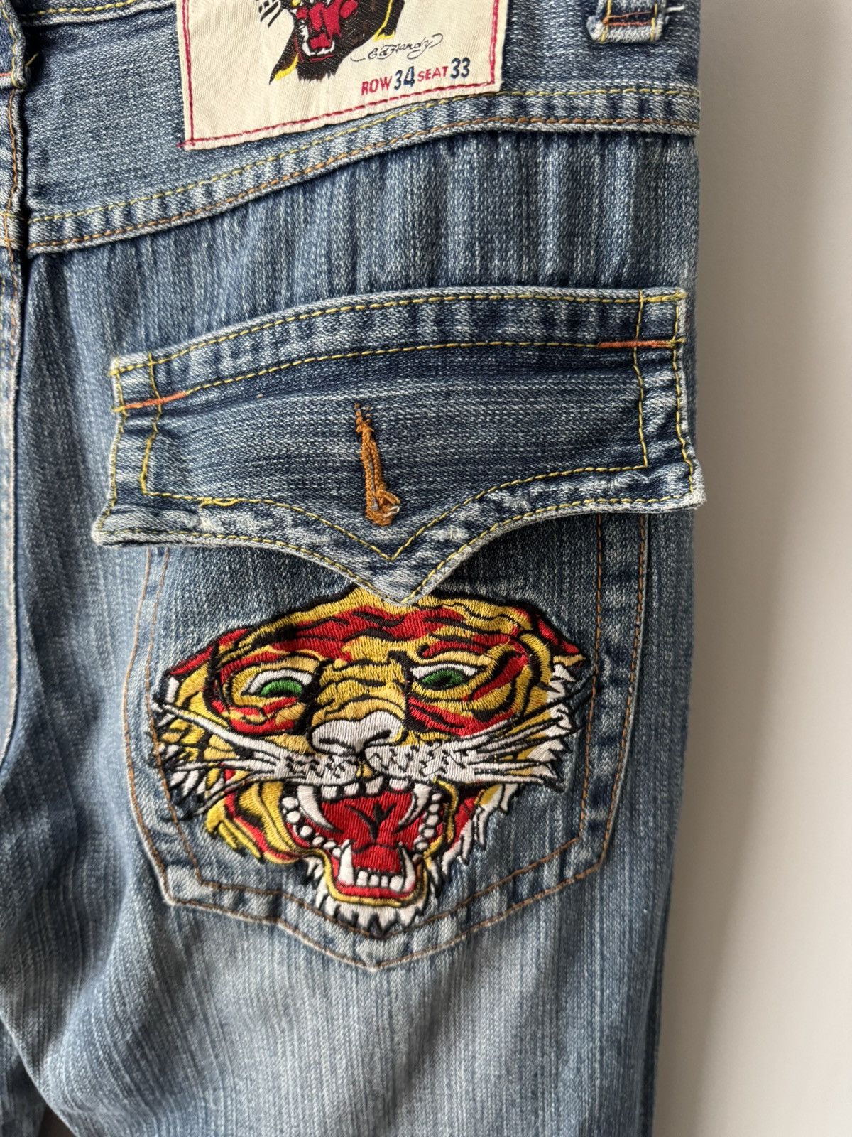 Ed Hardy Vintage 90s Edhardy Tiger Head Denim Embroidery Jeans sz 34 Size US 34 / EU 50 - 11 Thumbnail