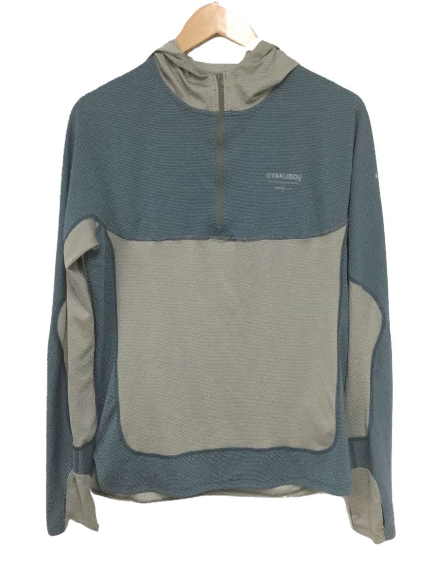 Hoodie Parker Polyester Back Patch Pocket Blue