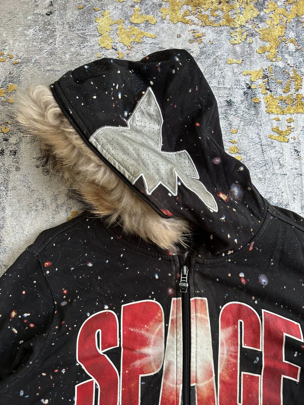 20471120 FADED JCB SPACE GALAXY AOP FUR FULL ZIPPER HOODIE LGB STYLE Size US L / EU 52-54 / 3 - 9 Thumbnail